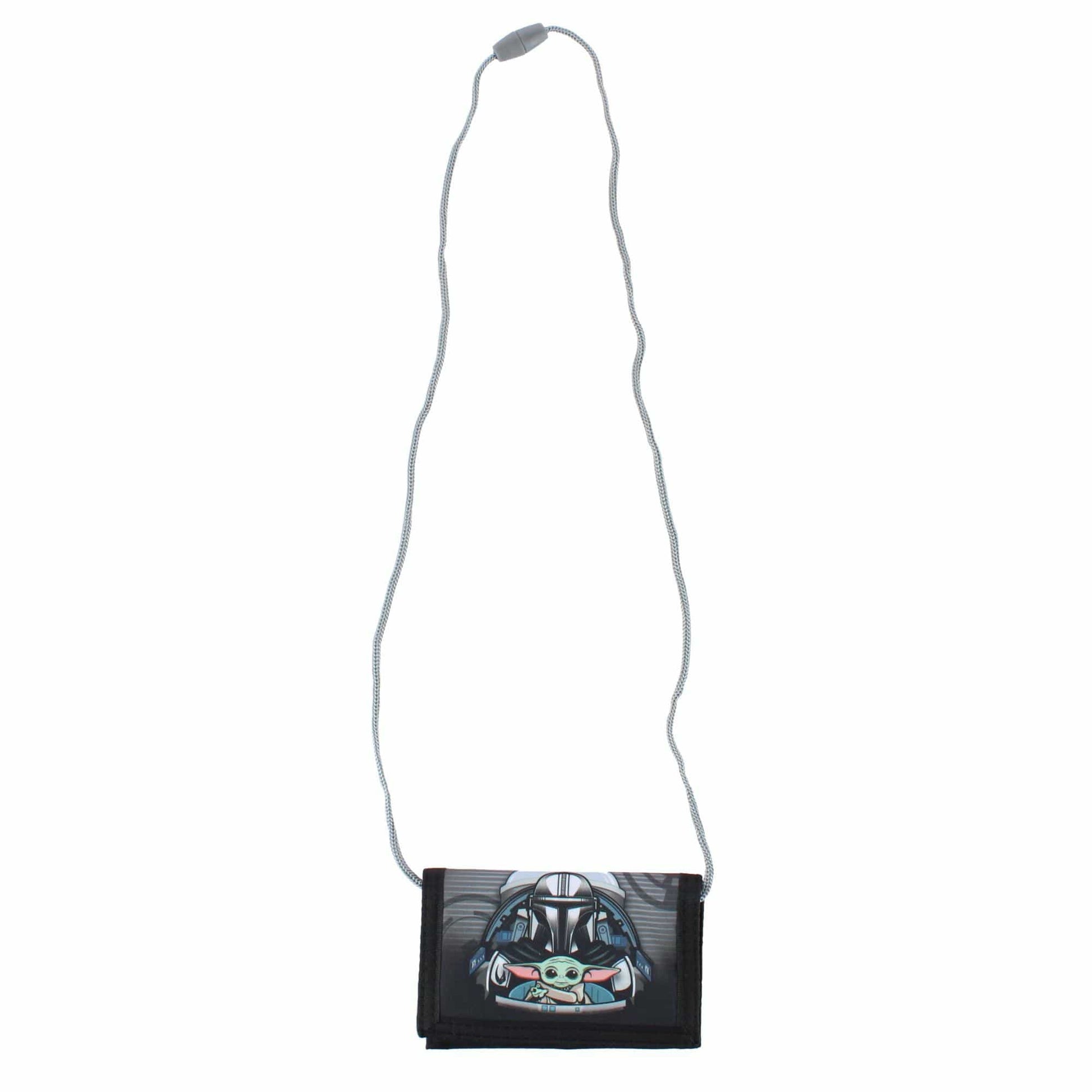 Textiel Trade Disney's Kid's Mandalorian & Grogu Tri-Fold Wallet - Black