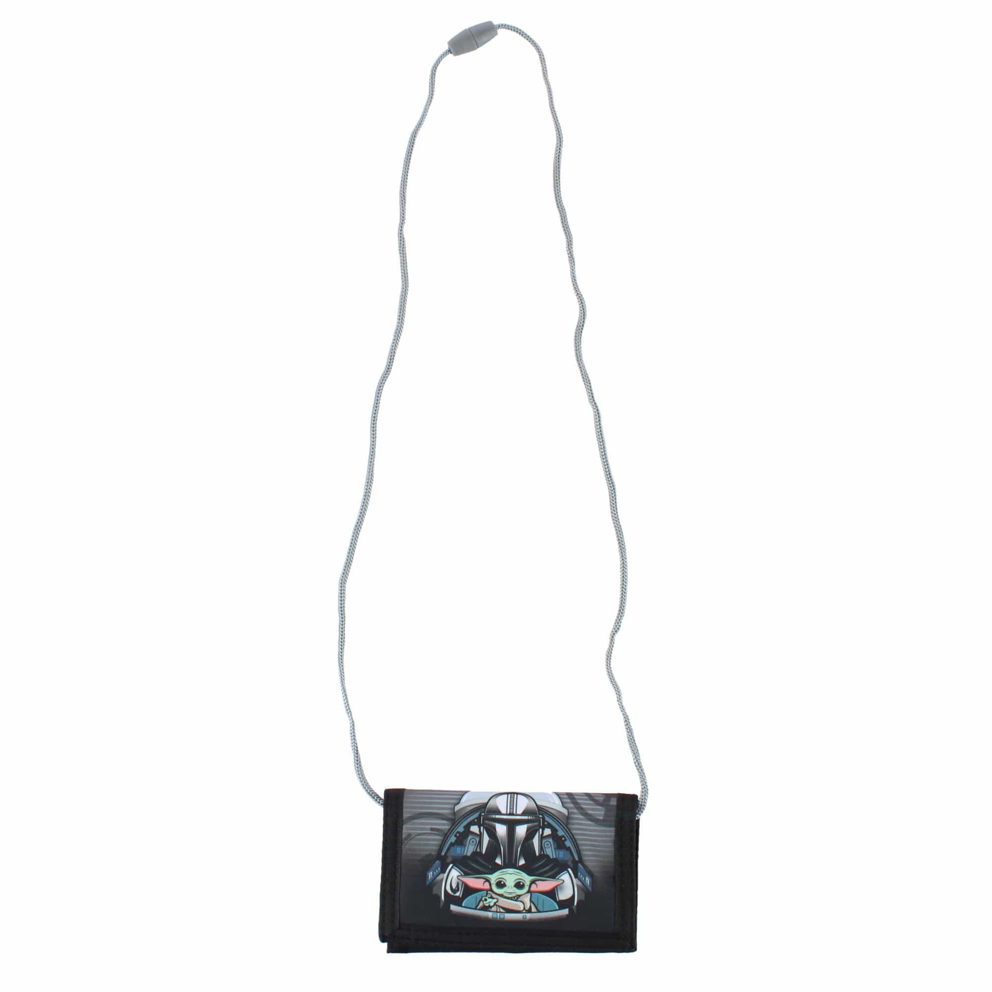 Textiel Trade Disney's Kid's Mandalorian & Grogu Tri-Fold Wallet - Black