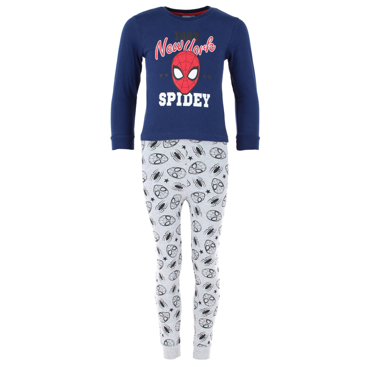 Textiel Trade Boy's Spiderman Long Sleeve Pajama Set - Navy