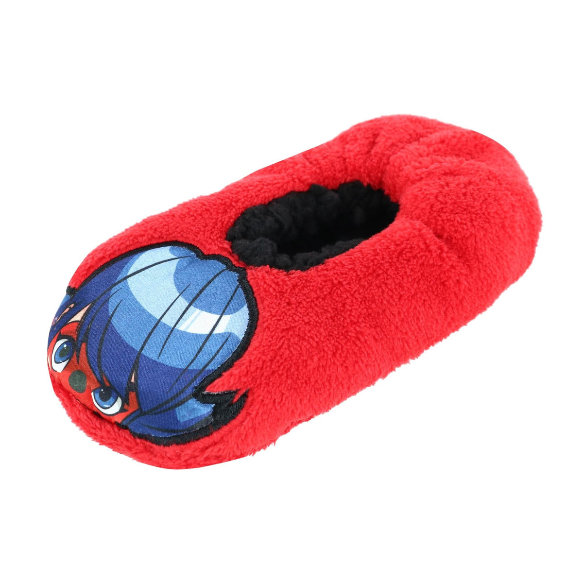 Textiel Trade Girl's Peeking Miraculous Ladybug Solid Slippers - Red