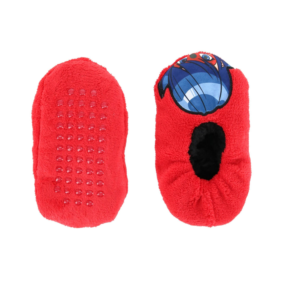 Textiel Trade Girl's Peeking Miraculous Ladybug Solid Slippers - Red