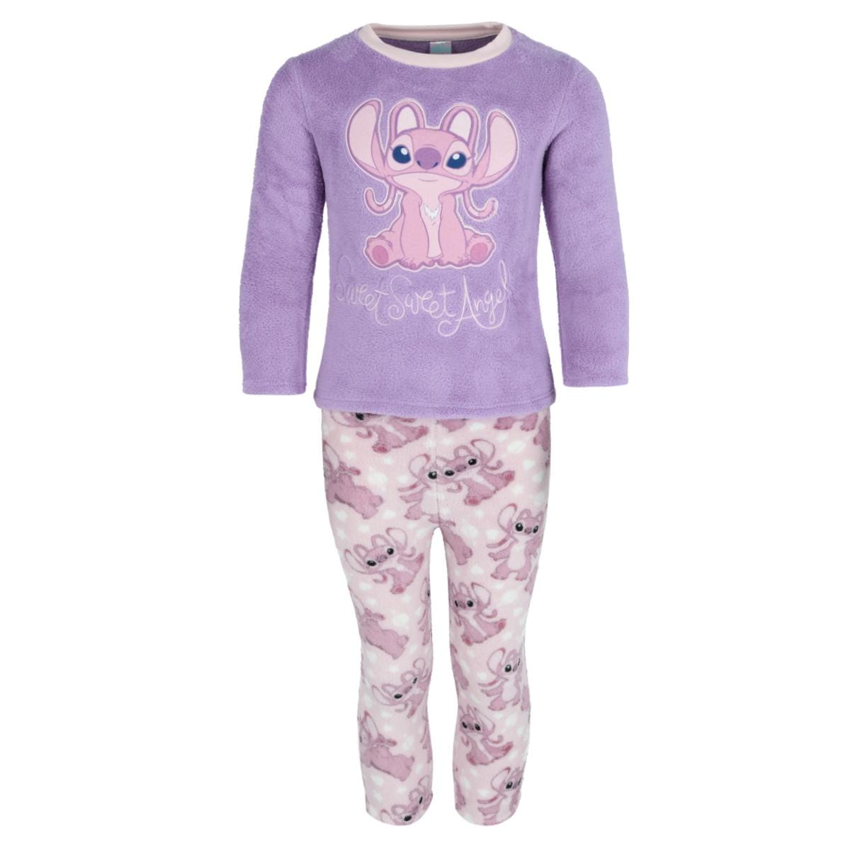 Textiel Trade Girl's Disney Lilo Stitch Fleece Pajama Set - Purple