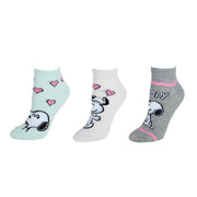 Women's Peanuts Snoopy Sneaker Socks (3 Pair)