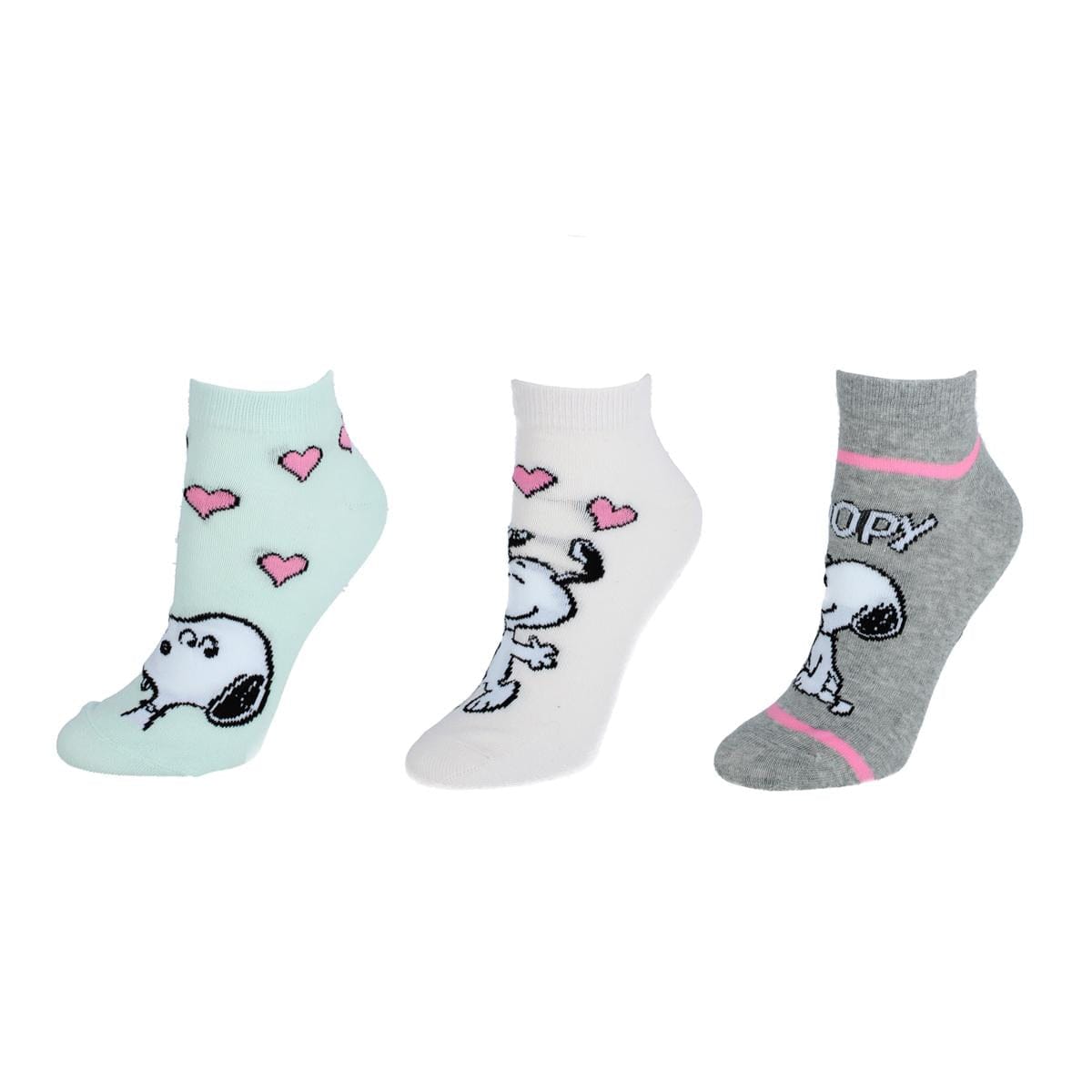 Textiel Trade Women's Peanuts Snoopy Sneaker Socks (3 Pair) - Women's Peanuts Snoopy Sneaker Socks (3 Pair)