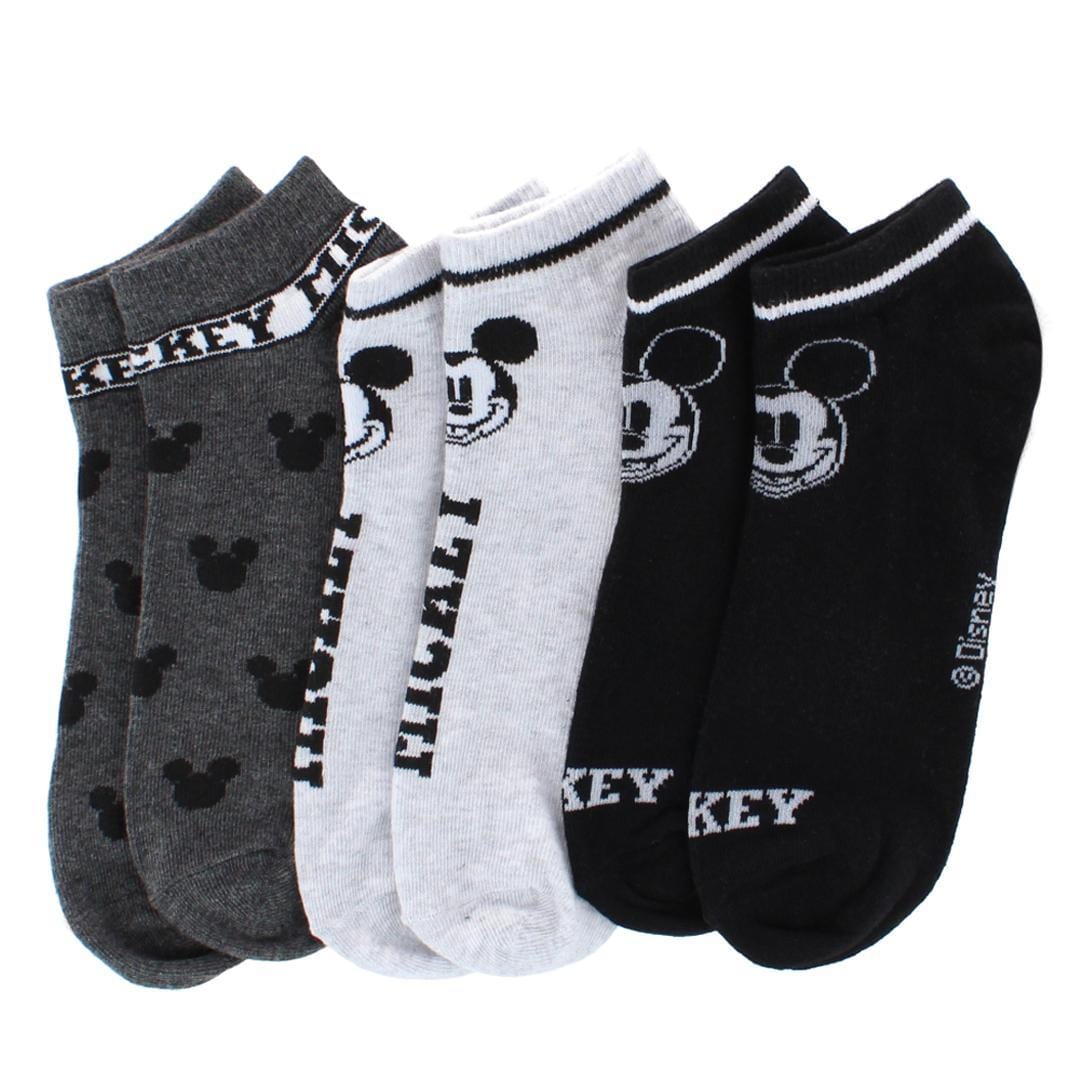 Textiel Trade Men's Disney Mickey Mouse Character Sneaker Socks (3 Pairs) - Men's Disney Mickey Mouse Character Sneaker Socks (3 Pairs)