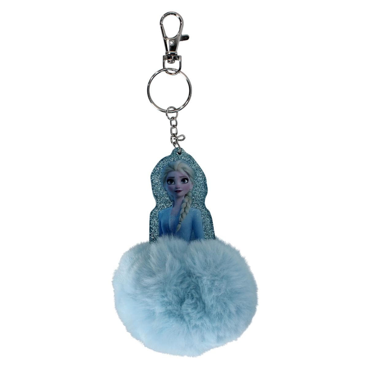 Textiel Trade Kid's Disney Frozen Ana & Elsa Keyring/Bag Charm with Pompom - Kid's Disney Frozen Ana & Elsa Keyring/Bag Charm with Pompom