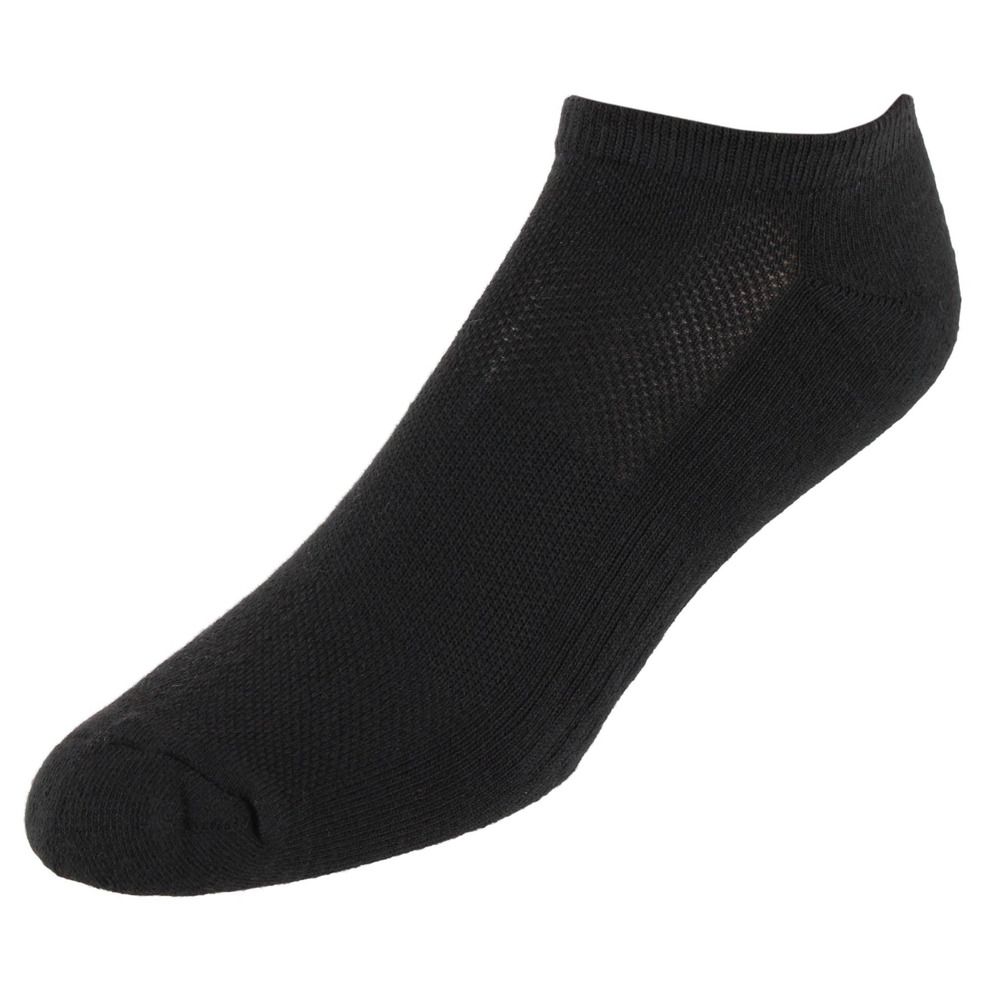 CTM® Men's Half Cushioned No Show Socks with Arch Support (3 Pairs) - Black
