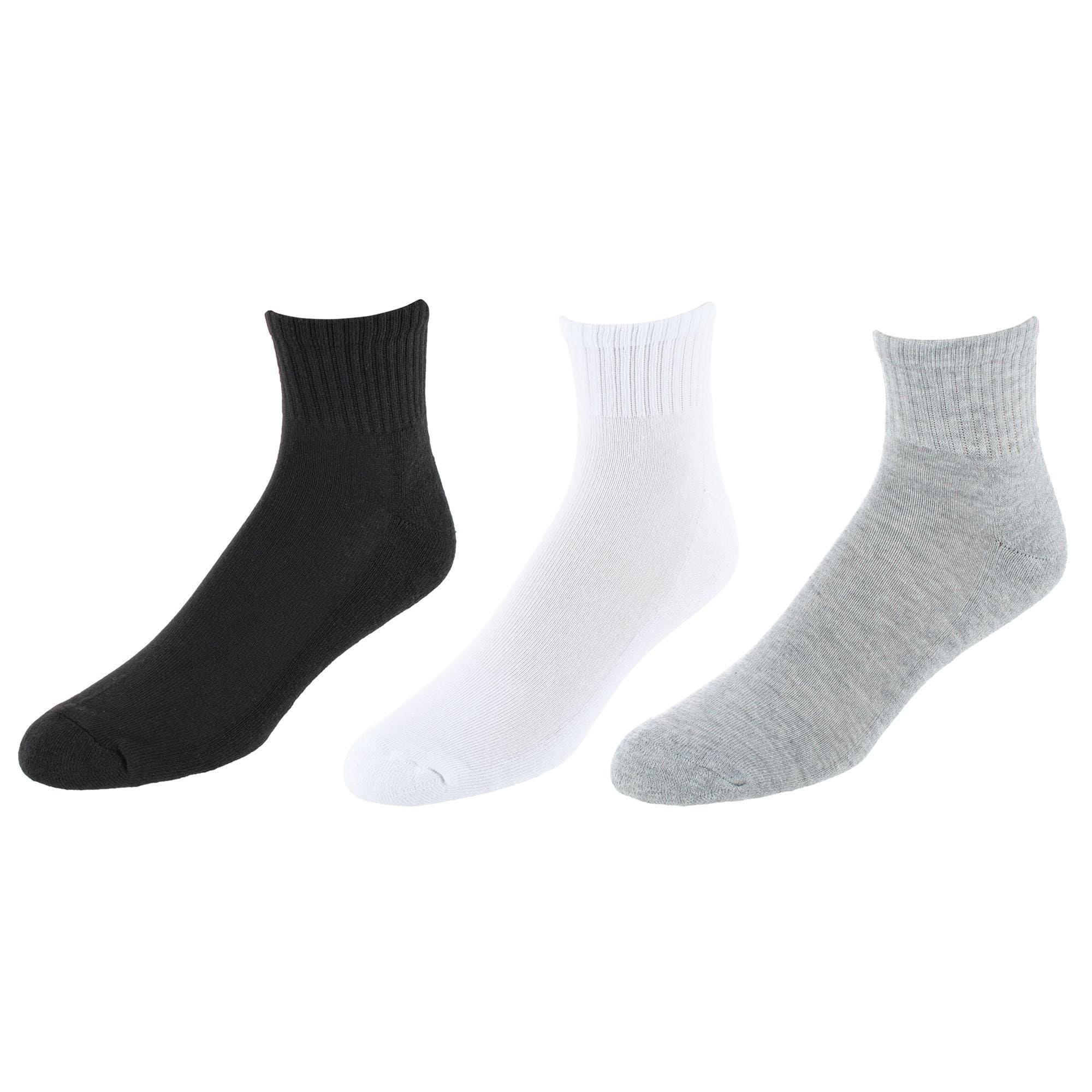 CTM® Men's Half Cushioned Assorted Colors Quater Socks (3 Pairs) - Mulitple