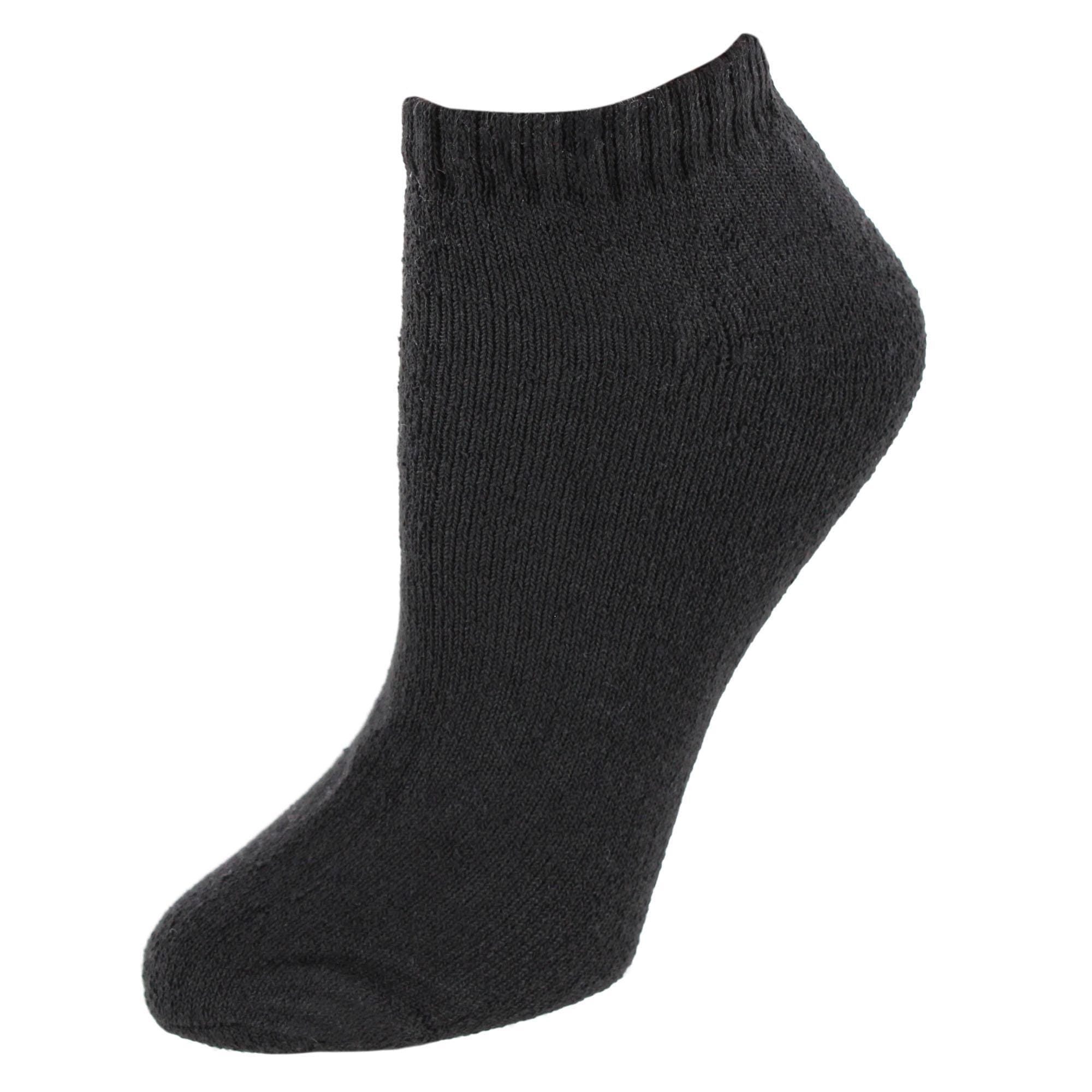CTM® Women's Comfort No Show Sports Socks (4 Pairs) - Black