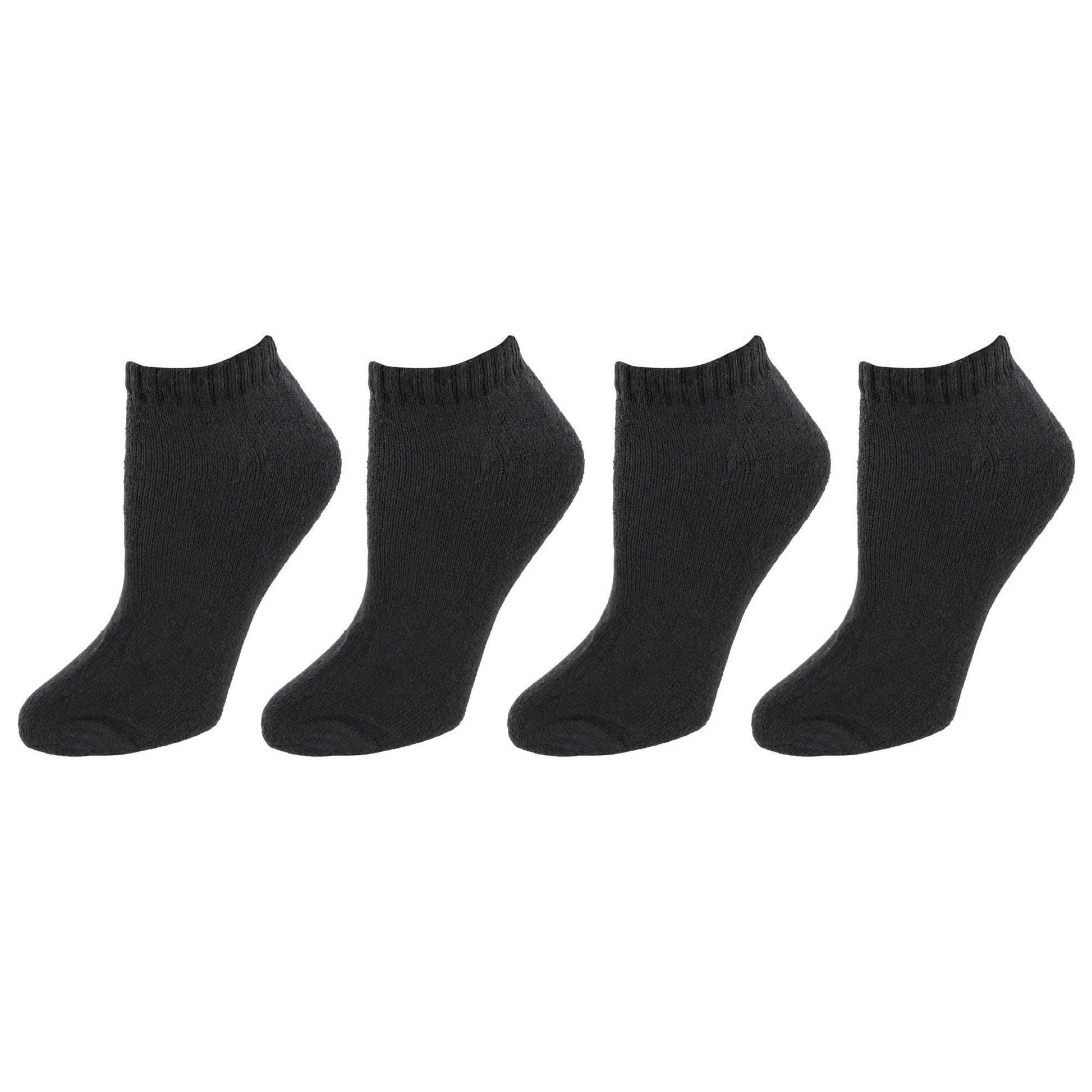 CTM® Women's Comfort No Show Sports Socks (4 Pairs) - Black