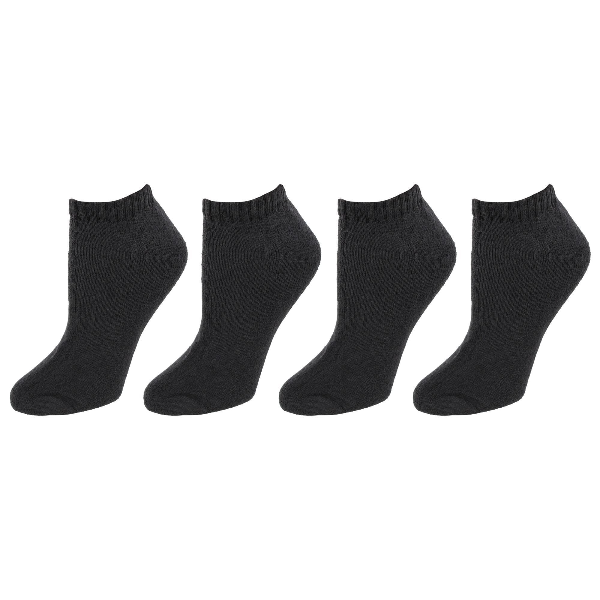 CTM® Women's Comfort No Show Sports Socks (4 Pairs) - Black