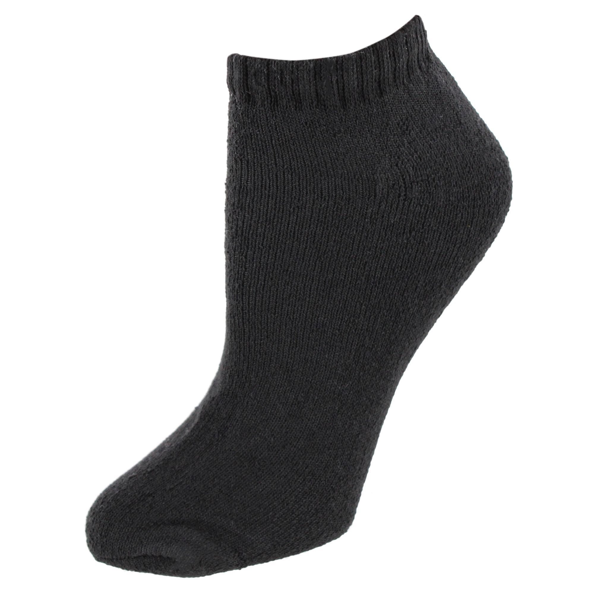 CTM® Women's Comfort No Show Sports Socks (4 Pairs) - Black