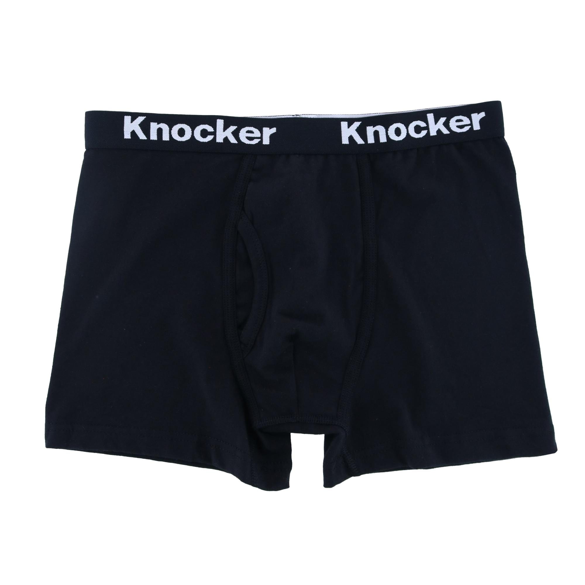 Knocker Men's Boxer Briefs with Contrasting Trim (2 Pack) - Black/Red