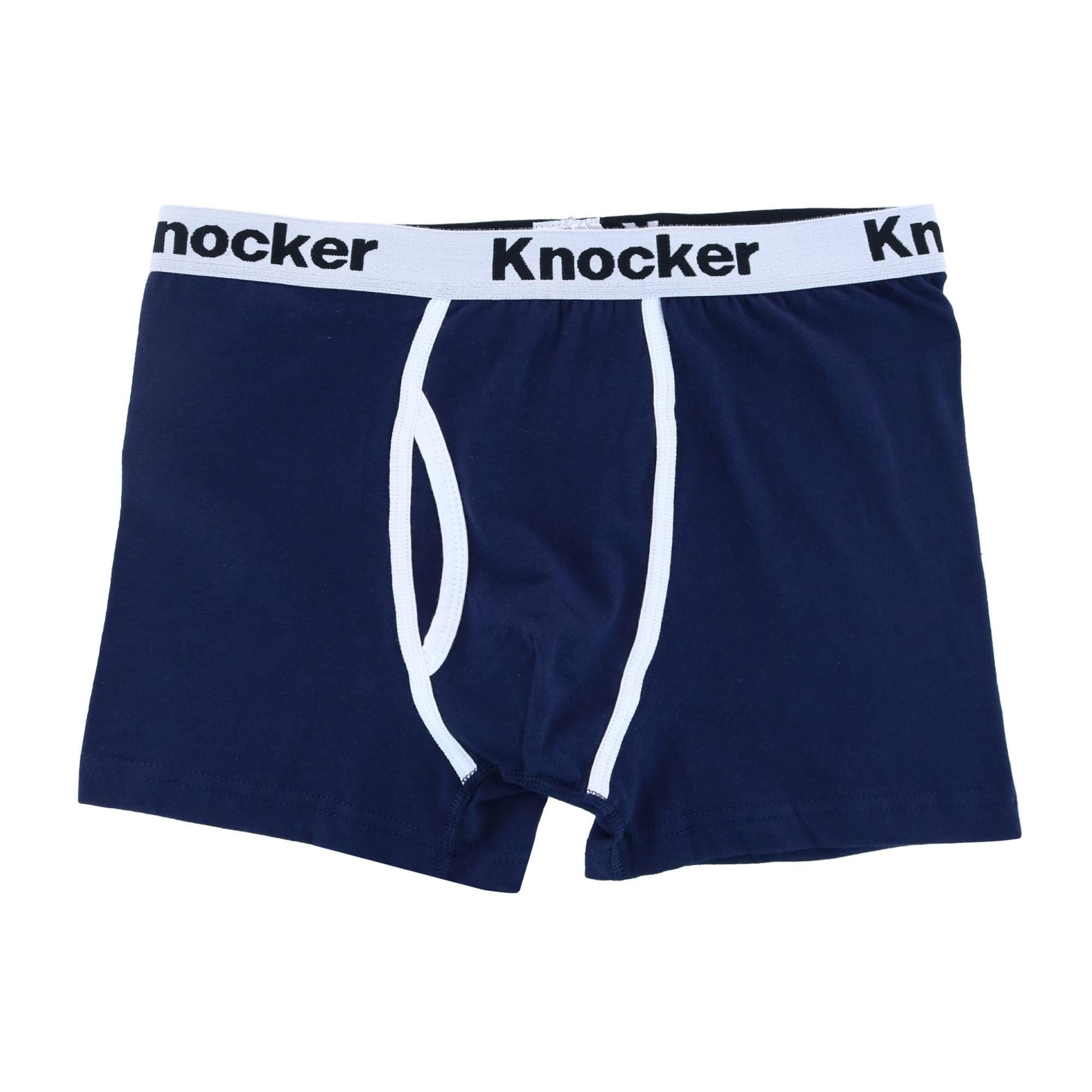 Knocker Men's Boxer Briefs with Contrasting Trim (2 Pack) - Charcoal/Navy