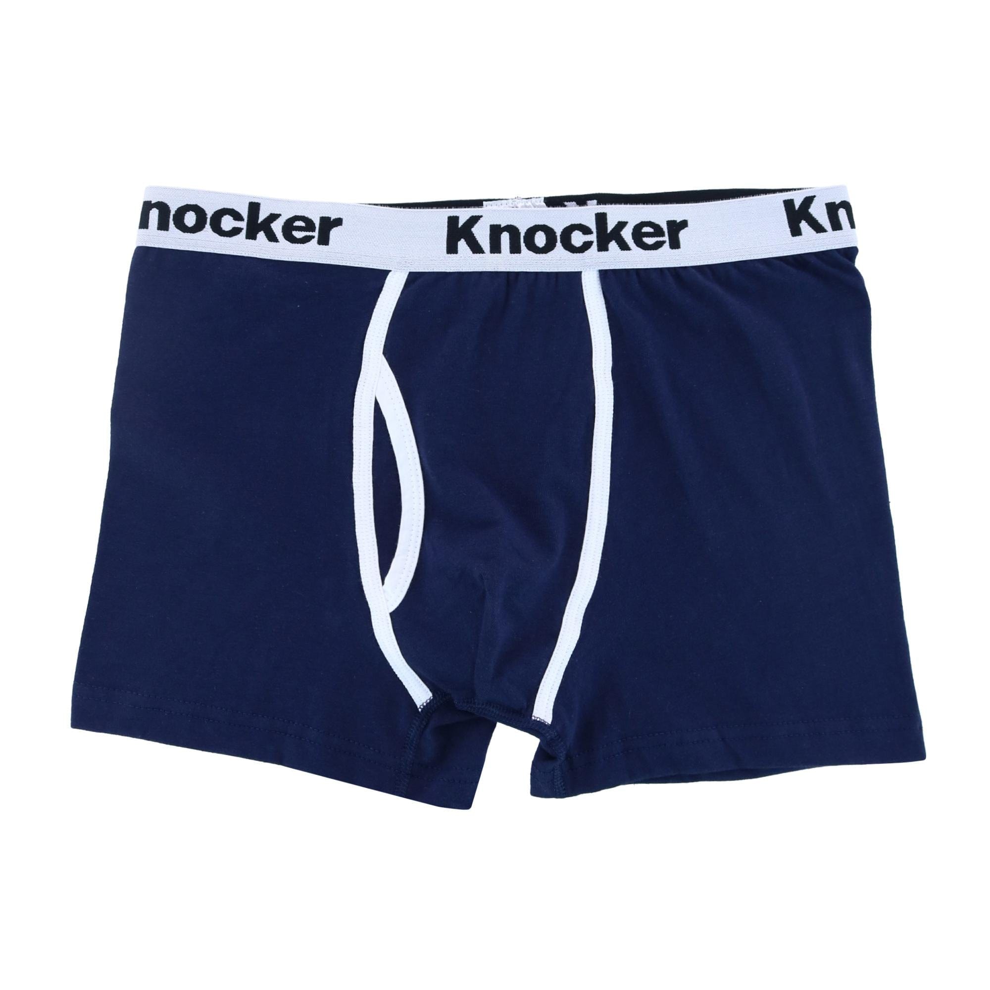 Knocker Men's Boxer Briefs with Contrasting Trim (2 Pack) - Charcoal/Navy