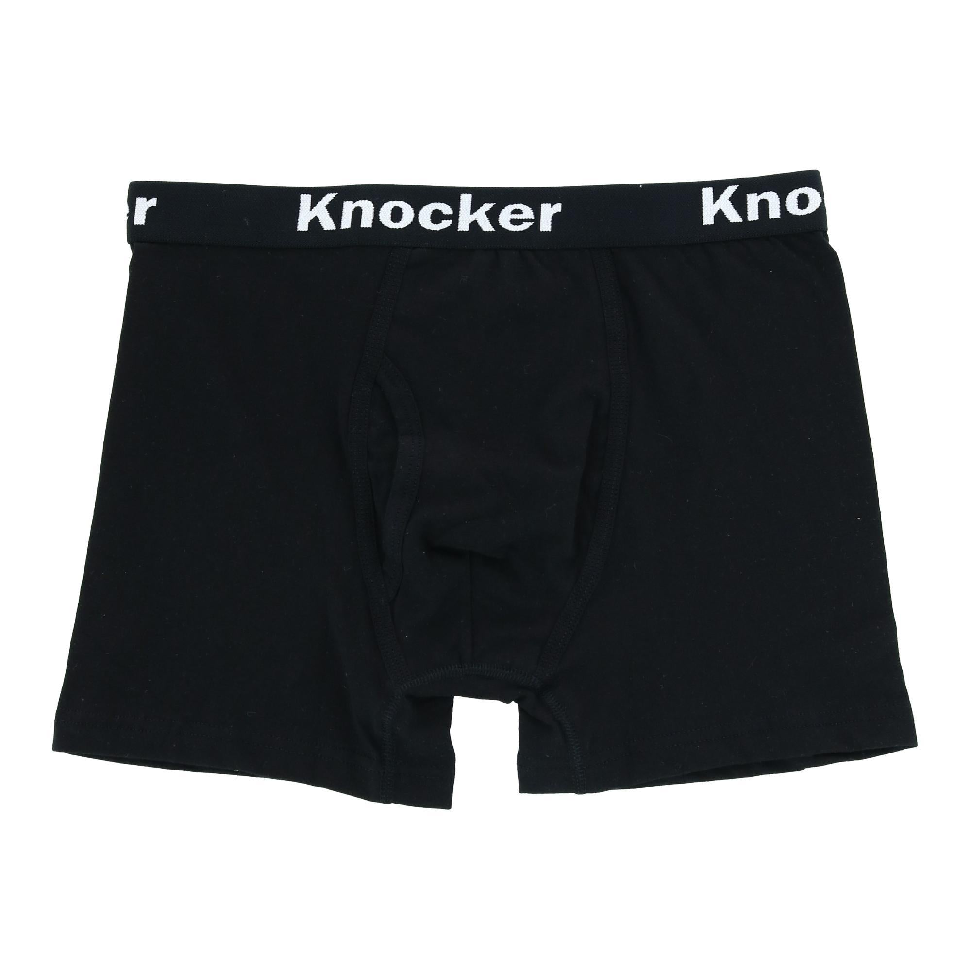 Knocker Men's Boxer Briefs with Contrasting Trim (2 Pack) - Grey/Black