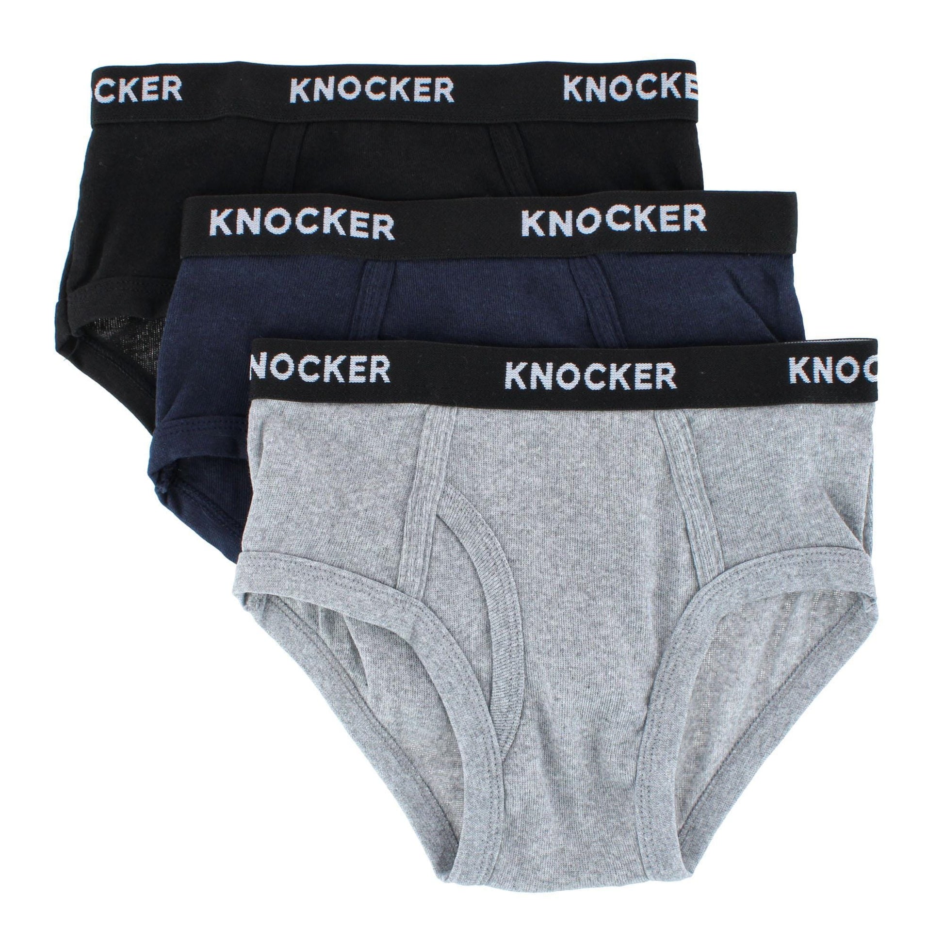 Knocker Boy's Cotton Band Briefs (3 Pack) - Multicolor