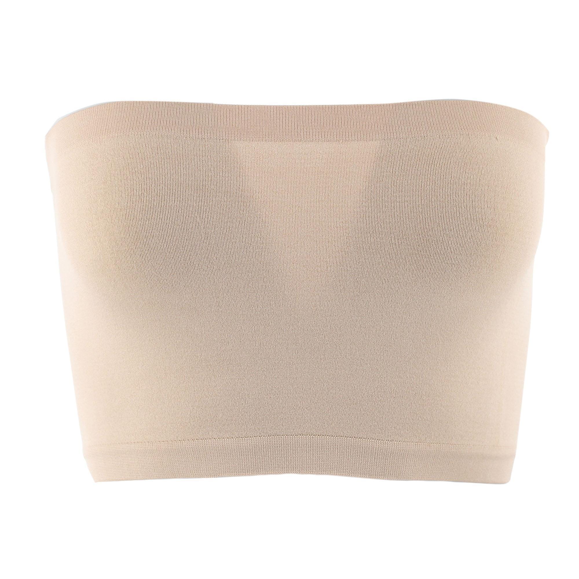 Mamia Women's Seamless No Pad Tube Bra (6 Pack) - Beige