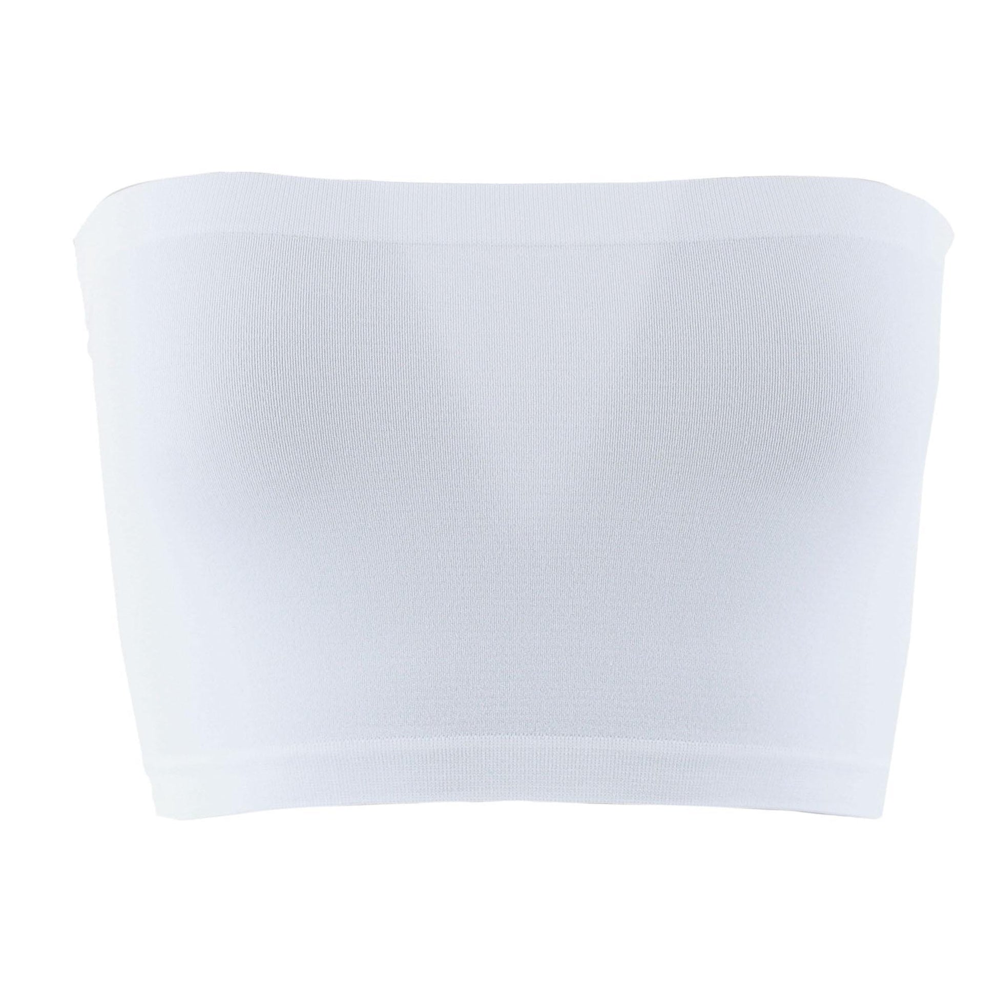 Mamia Women's Seamless No Pad Tube Bra (6 Pack) - White