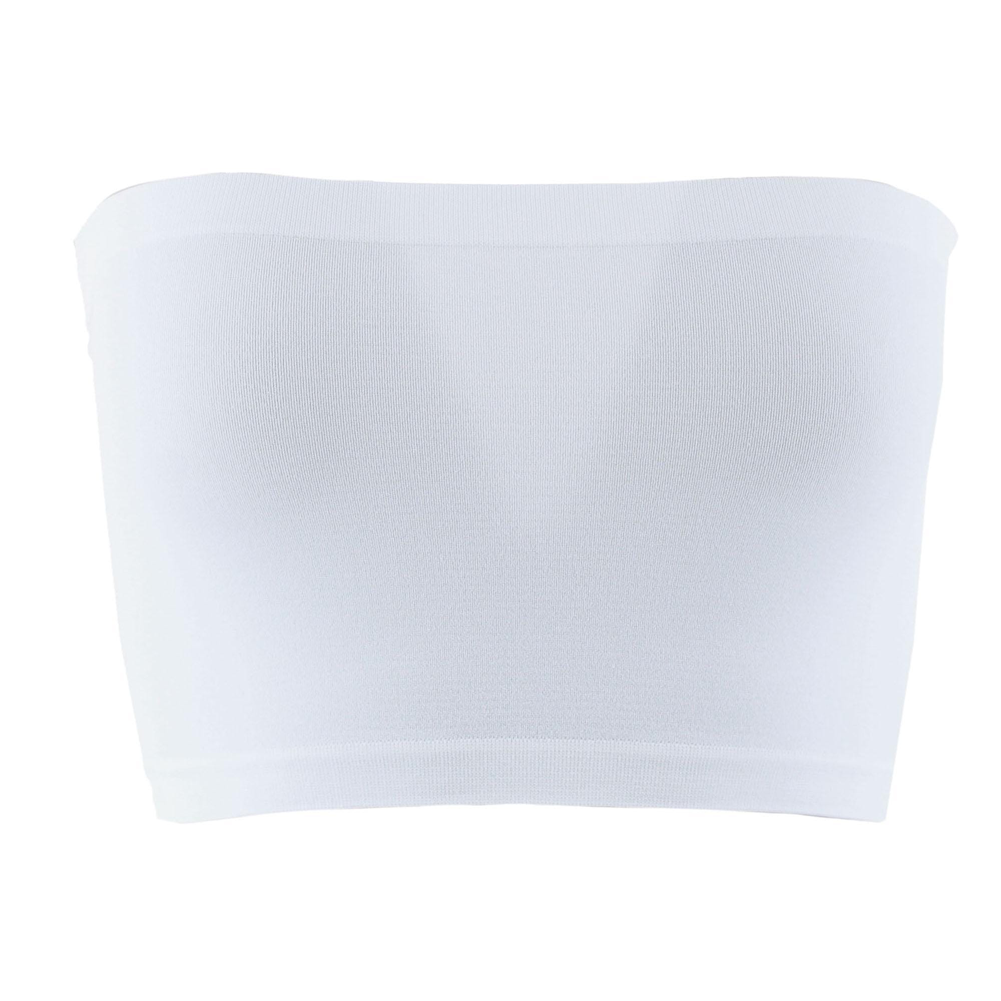 Mamia Women's Seamless No Pad Tube Bra (6 Pack) - White