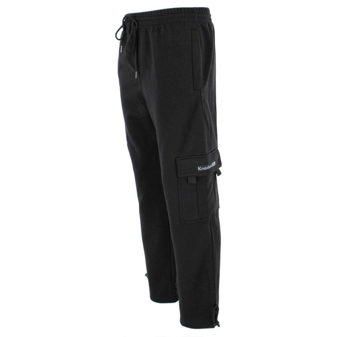 Knocker Men's Cargo Sweatpants - Black