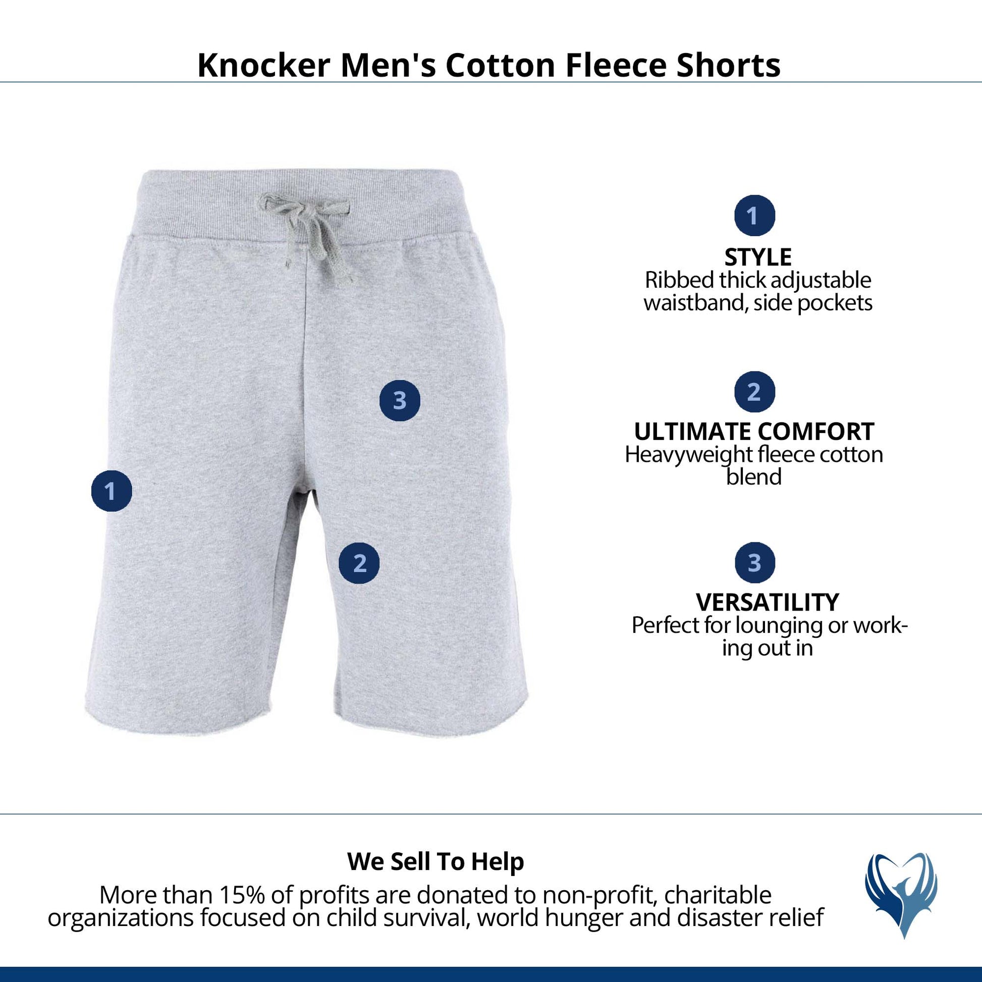 Knocker Men's Cotton Sweat Shorts - Heather Gray