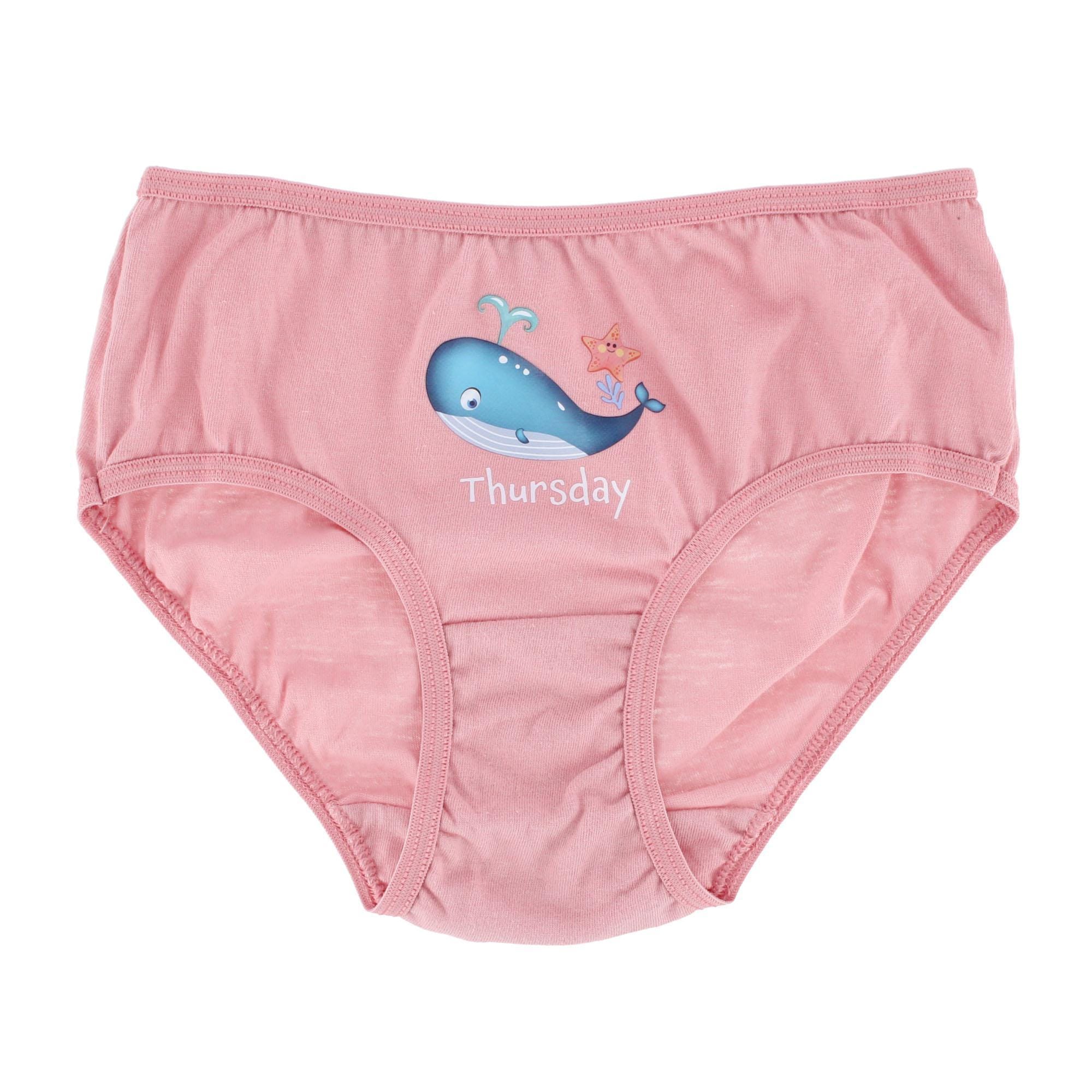 Mamia Girl's Cotton Animal Days of the Week Bikini Panty (6 Pack) - Multicolor