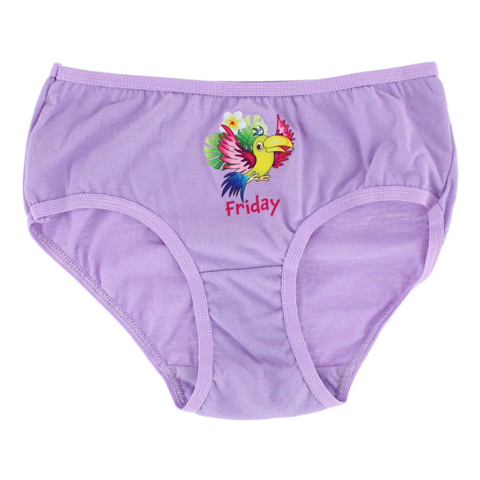 Mamia Girl's Cotton Animal Days of the Week Bikini Panty (6 Pack) - Multicolor