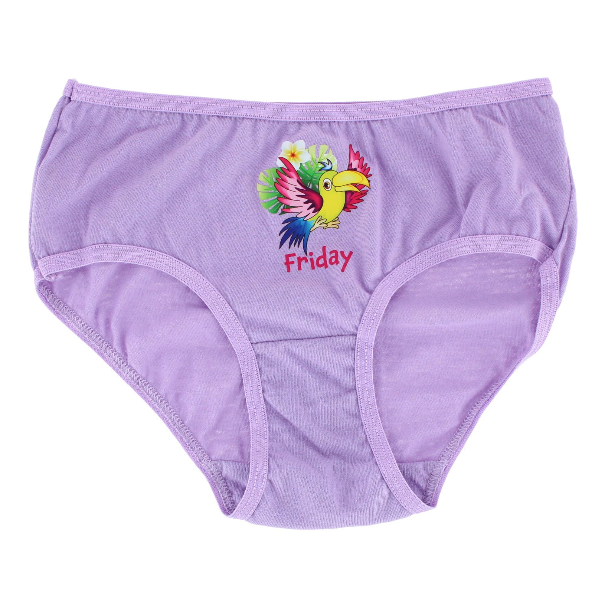 Mamia Girl's Cotton Animal Days of the Week Bikini Panty (6 Pack) - Multicolor