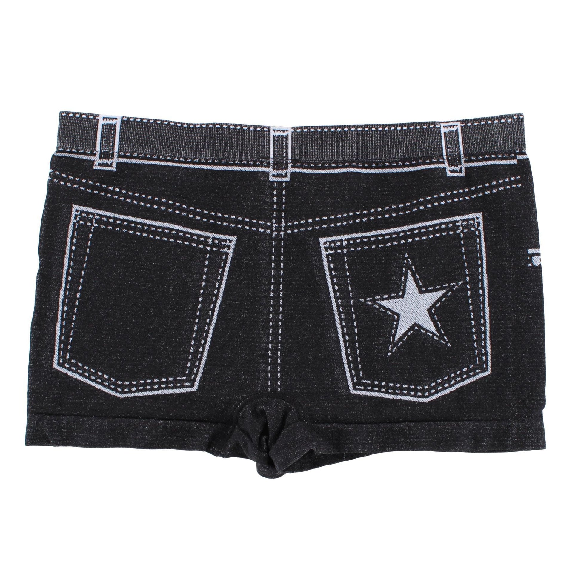 Sofra Women's Seamless Mock Denim Print Boyshort Panties (12 Pack) - Multicolor