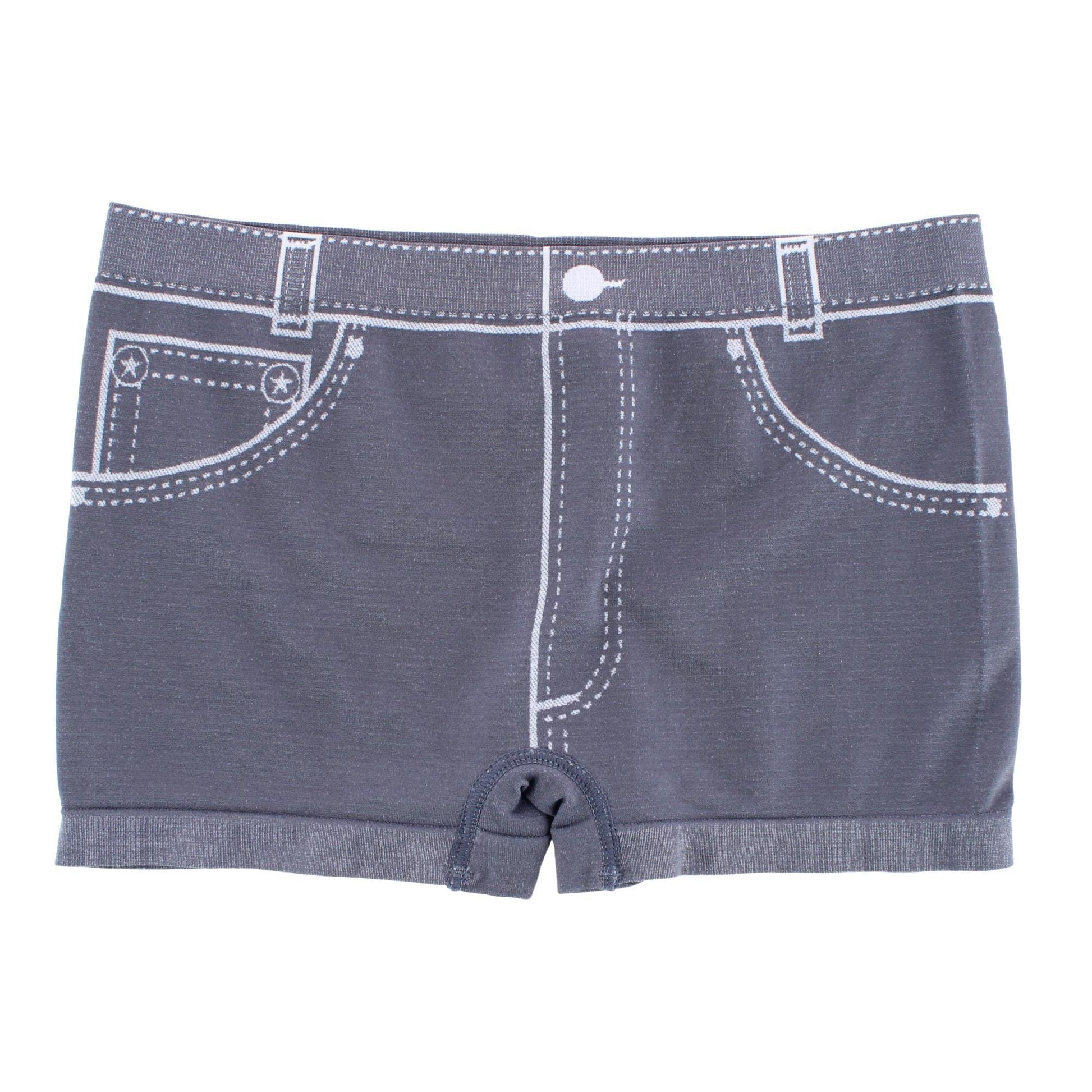 Sofra Women's Seamless Mock Denim Print Boyshort Panties (12 Pack) - Multicolor