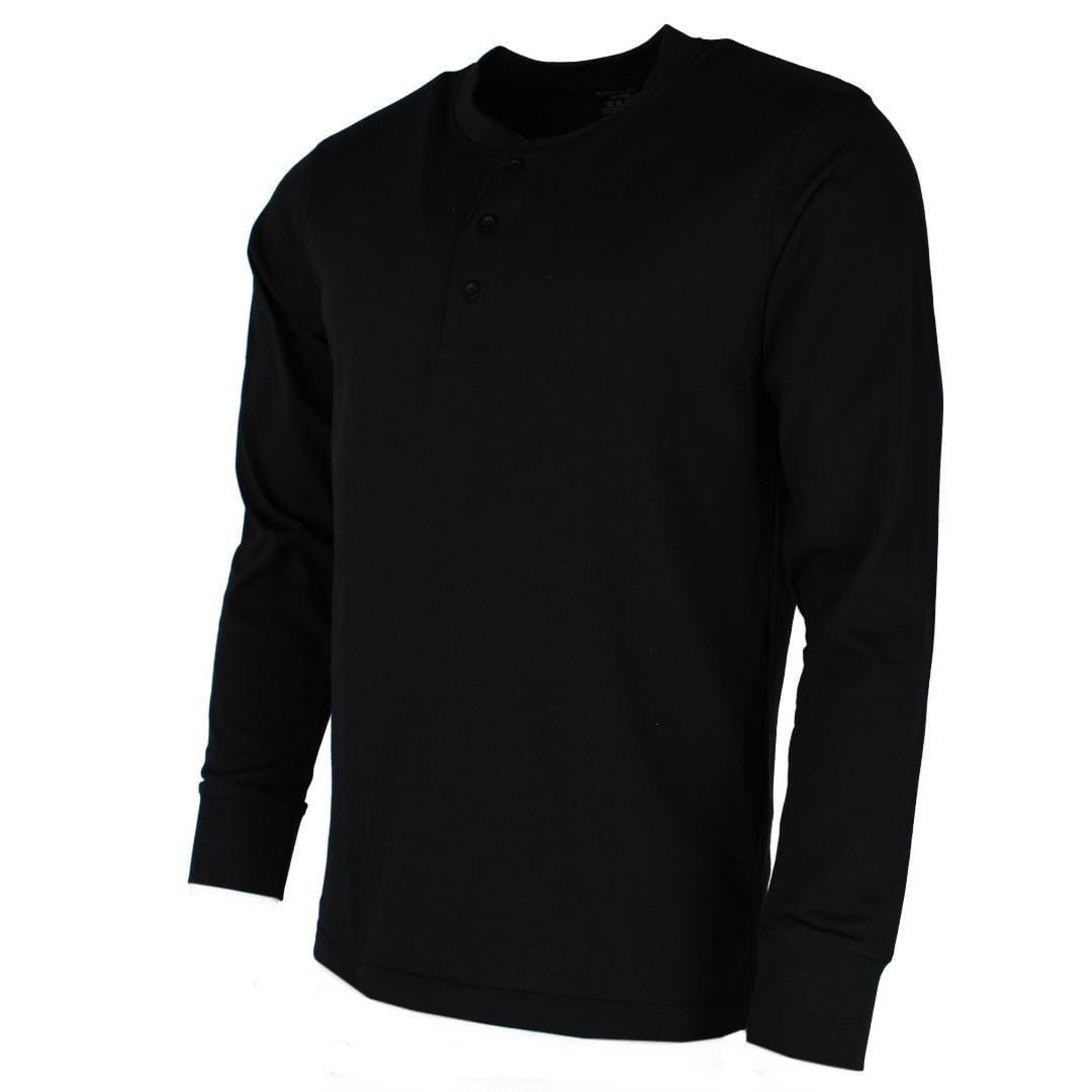 Knocker Men's Crewneck Henley Lounge Top - Black