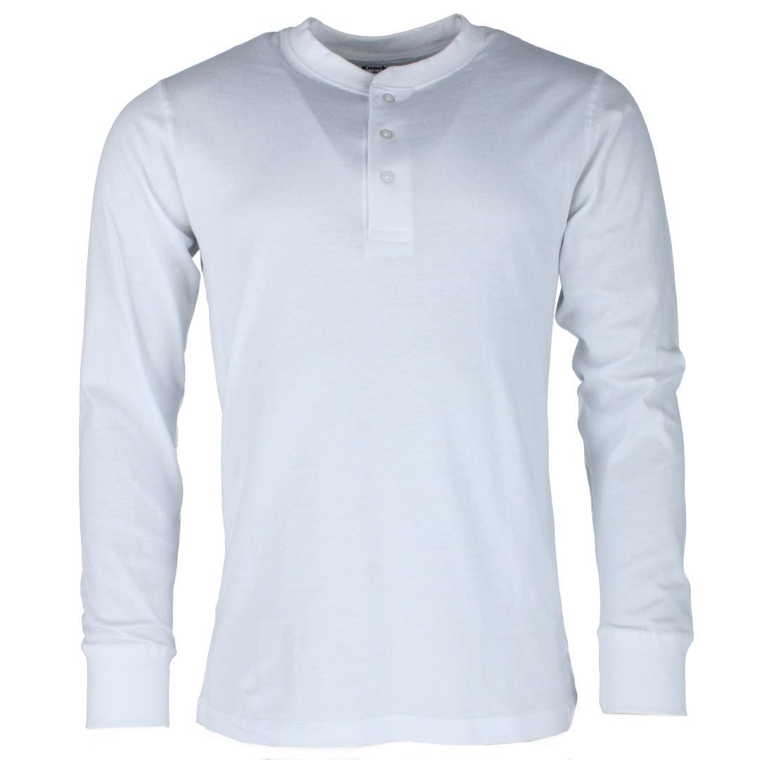 Knocker Men's Crewneck Henley Lounge Top - White