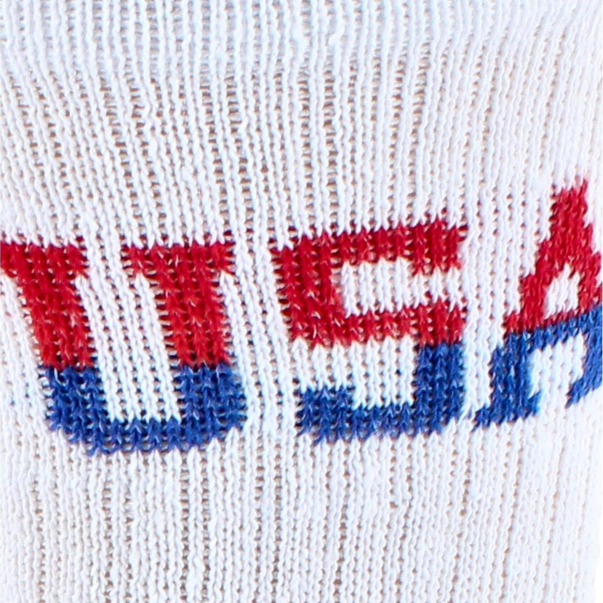 Power Club Men's Cotton Blend USA Crew Sport Socks (4 Pairs) - White with Gray Footbed
