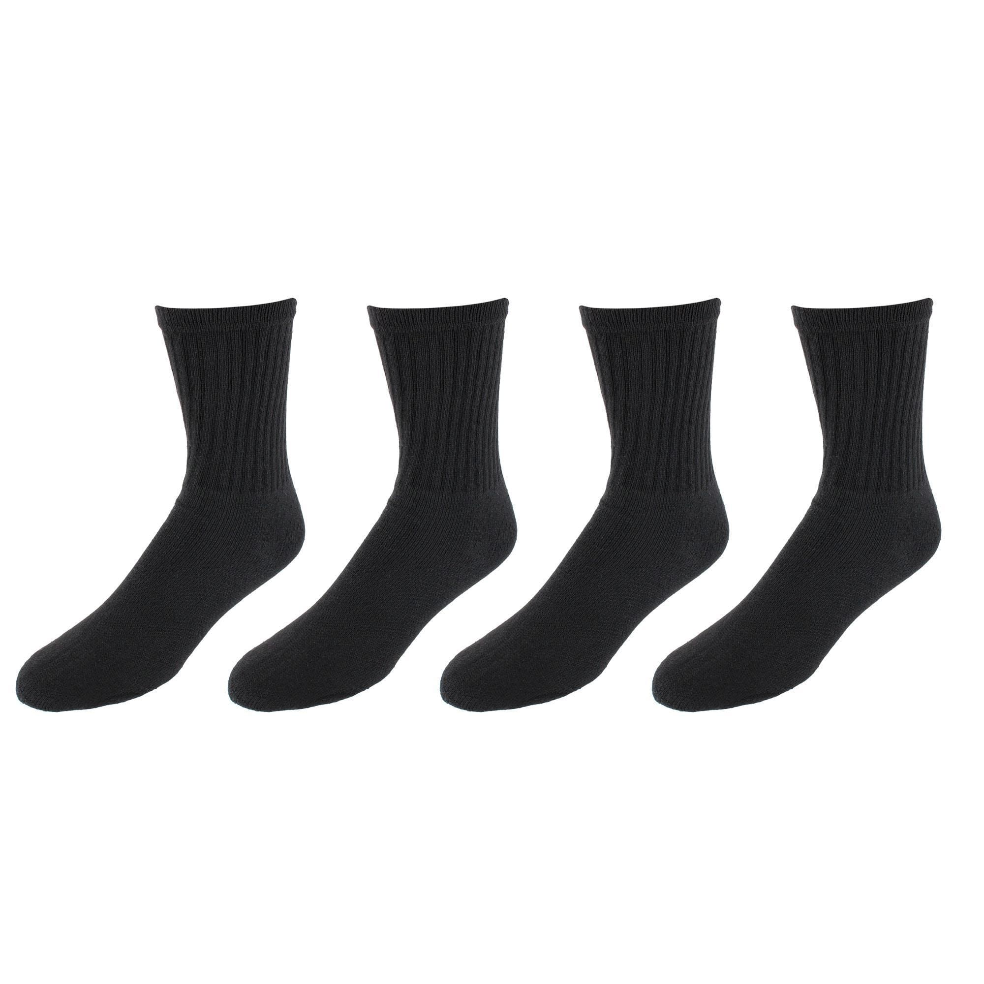 Knocker Men's Cotton Blend Crew Sport Socks (4 Pairs) - Black