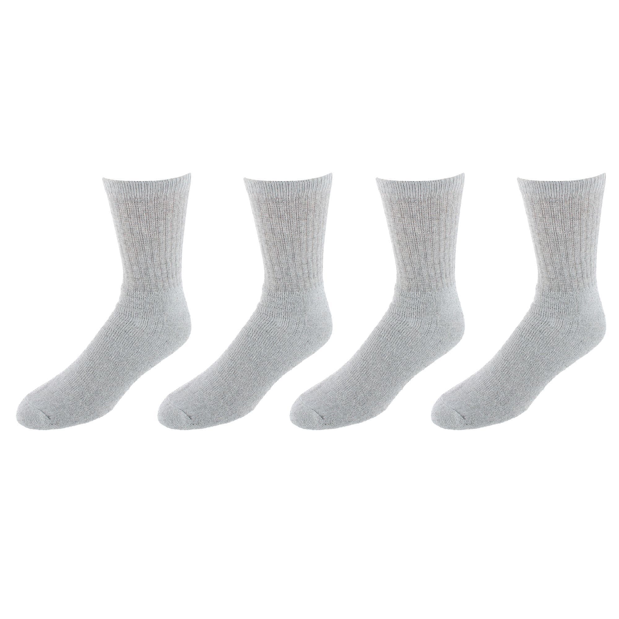 Knocker Men's Cotton Blend Crew Sport Socks (4 Pairs) - Gray