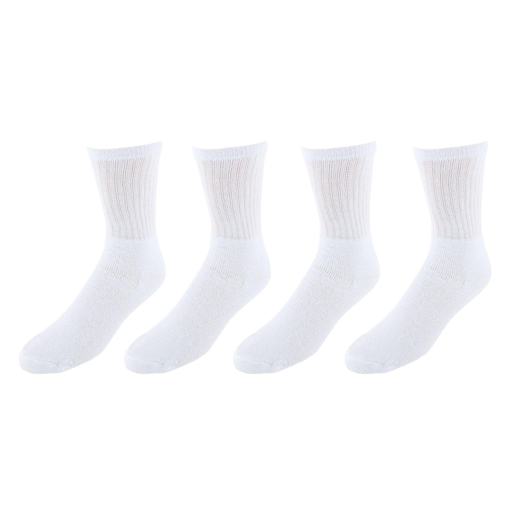 Knocker Men's Cotton Blend Crew Sport Socks (4 Pairs) - White