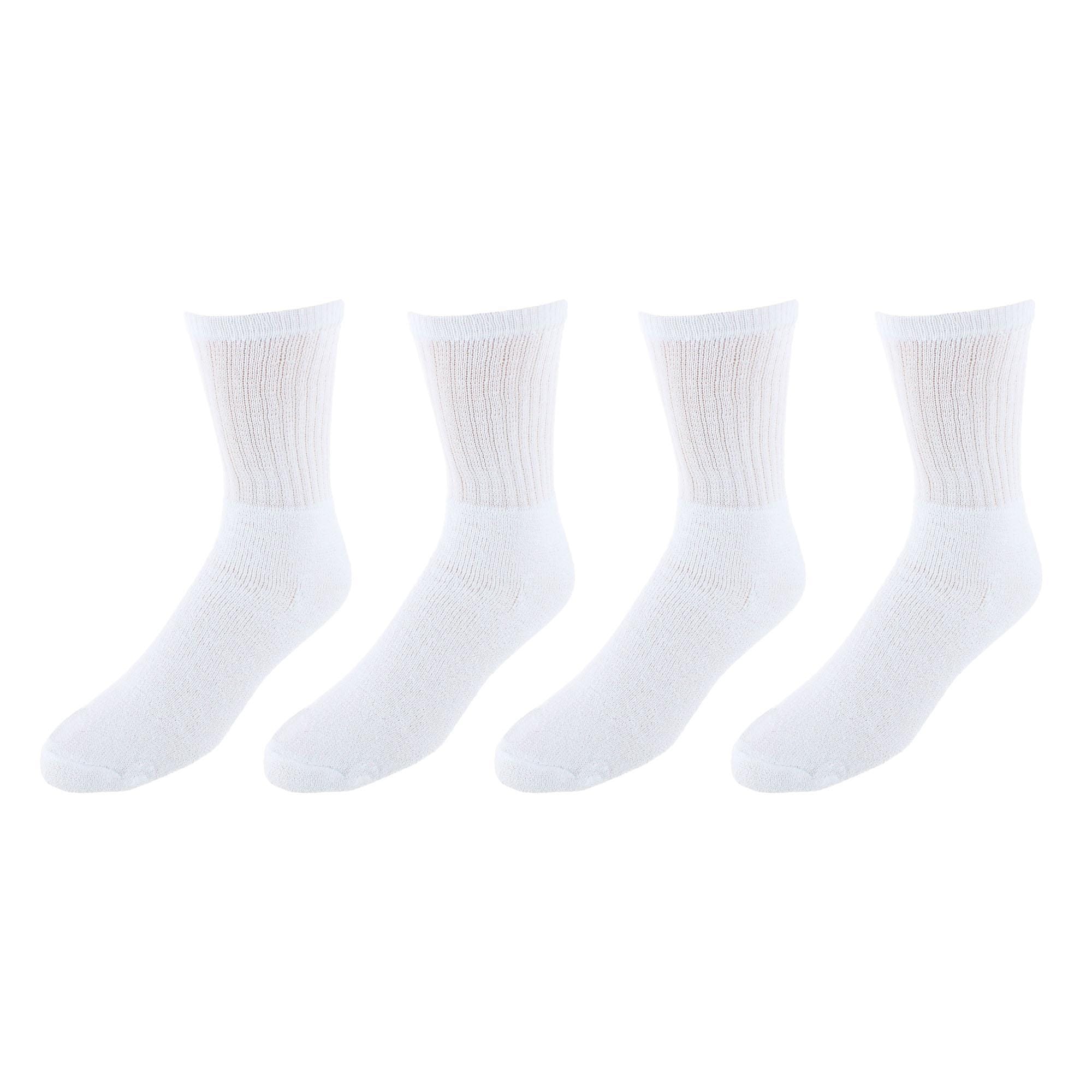 Knocker Men's Cotton Blend Crew Sport Socks (4 Pairs) - White