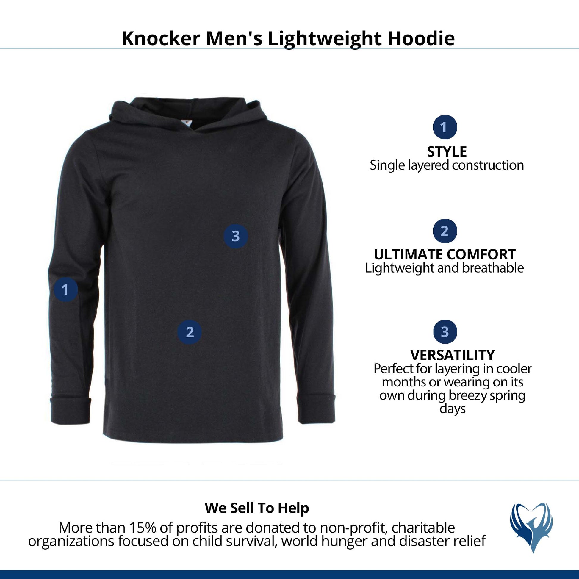 Knocker Men's Lightweight Hoodie - Black