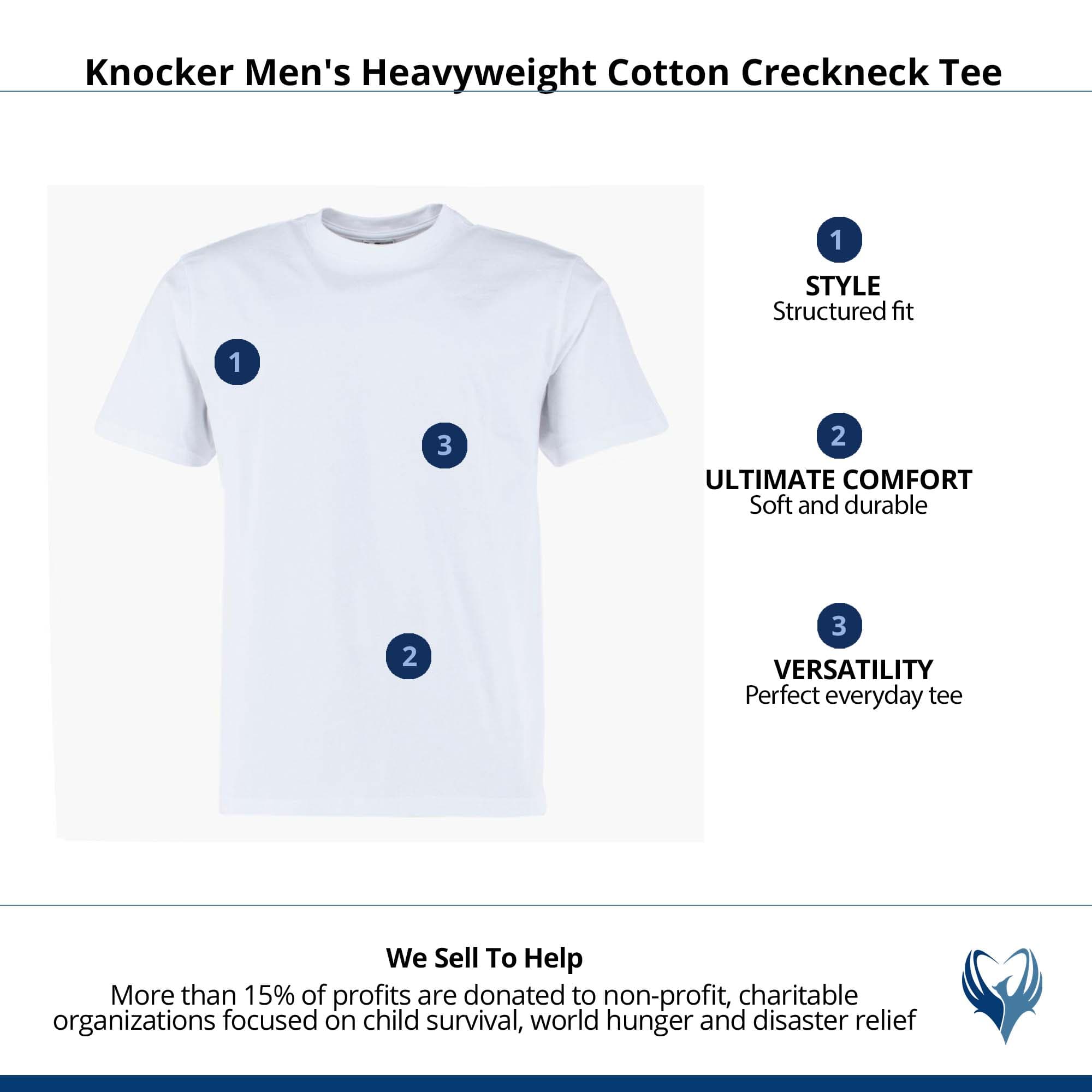 Knocker Men's Heavyweight Cotton Creckneck Tee - White