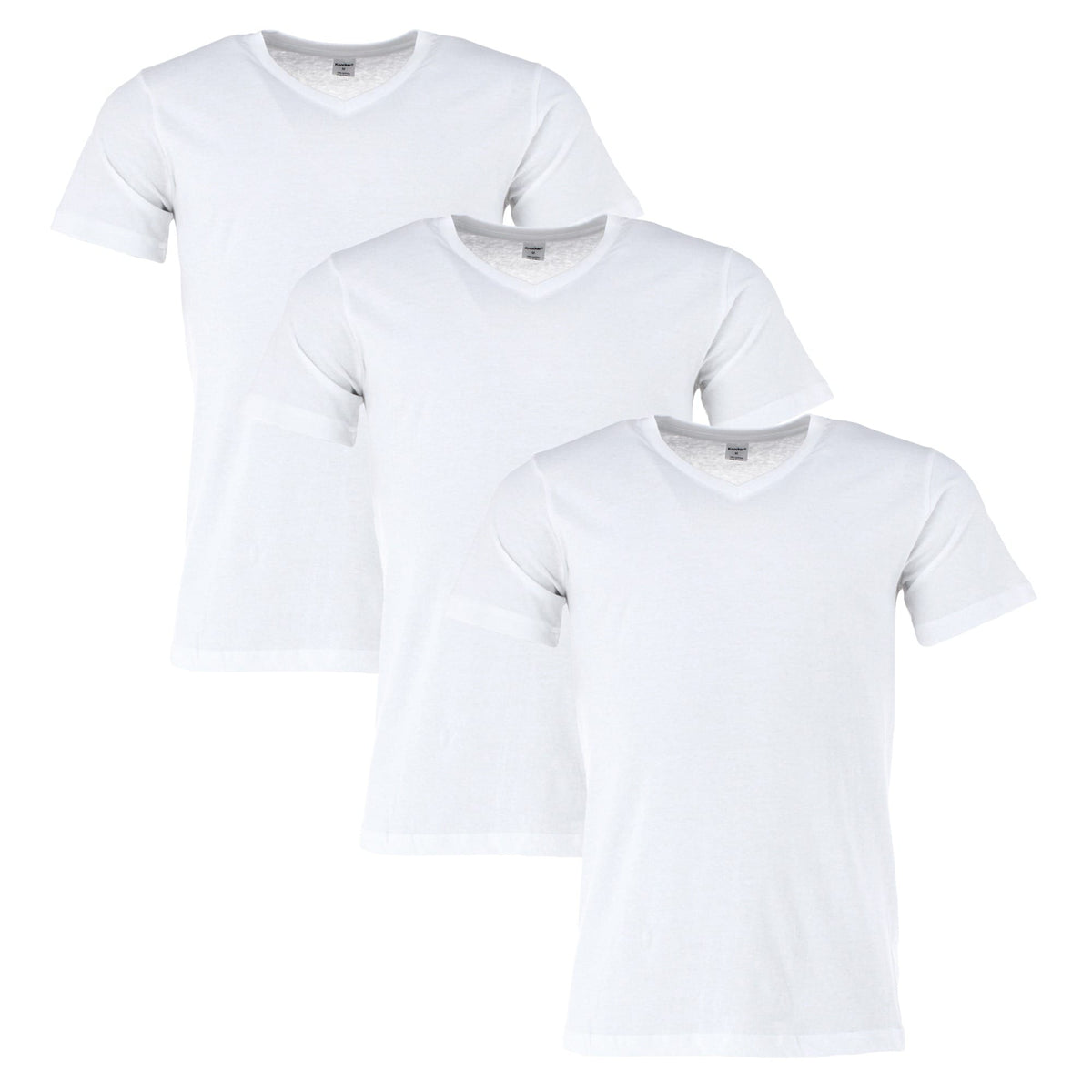 Knocker Men's 3pack V-Neck White Tee Shirt - Men's 3pack V-Neck White Tee Shirt