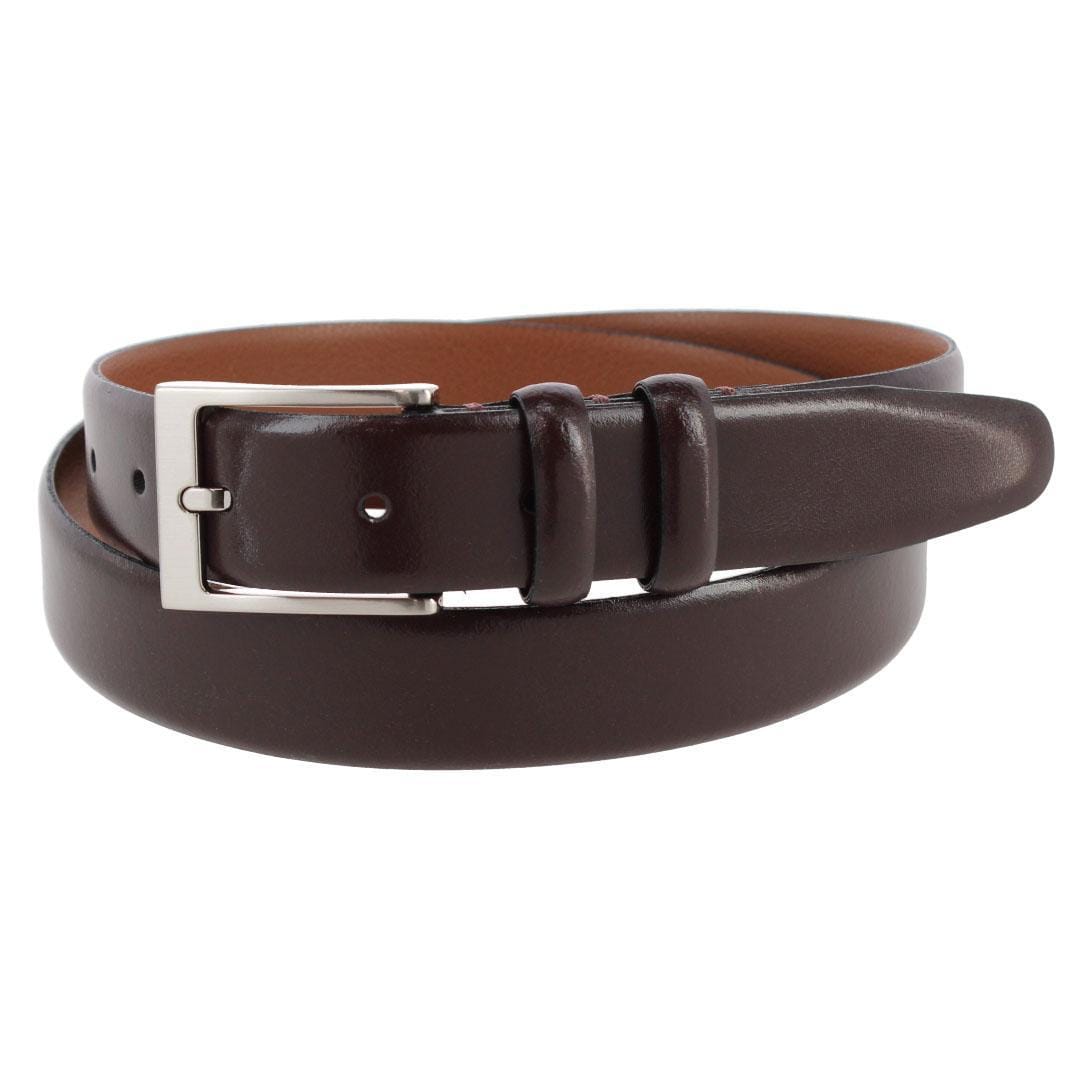BOCONI Men's Smooth Italian Leather Double Loop Belt - Men's Smooth Italian Leather Double Loop Belt