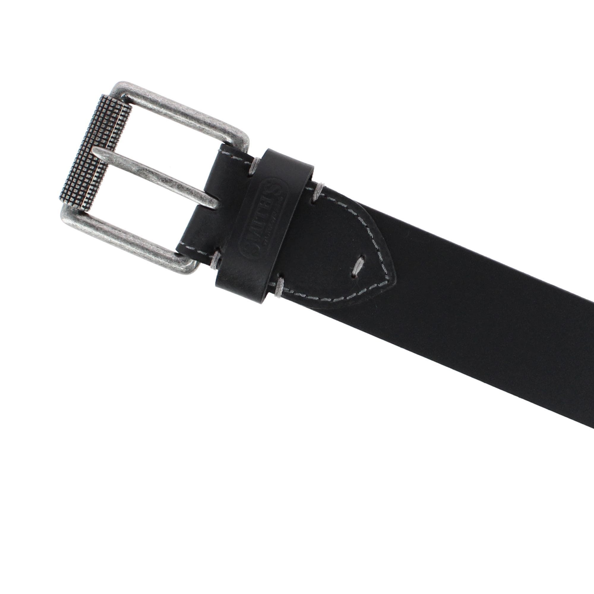 Smith's Workwear Men's Roller Buckle Leather Work Belt - Black
