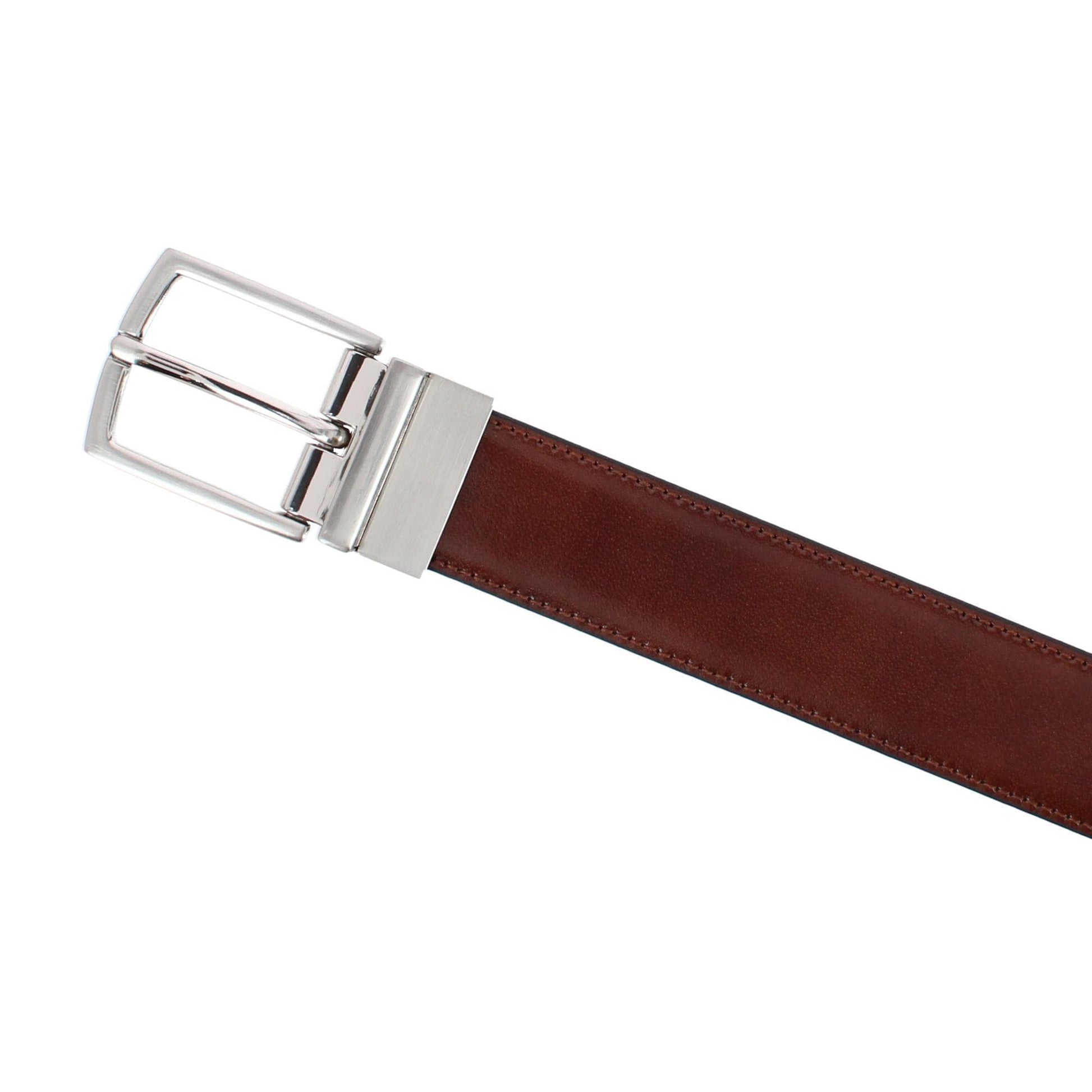 Tallia Boy's 30mm Smooth Leather Reversible Belt - Cognac/Black