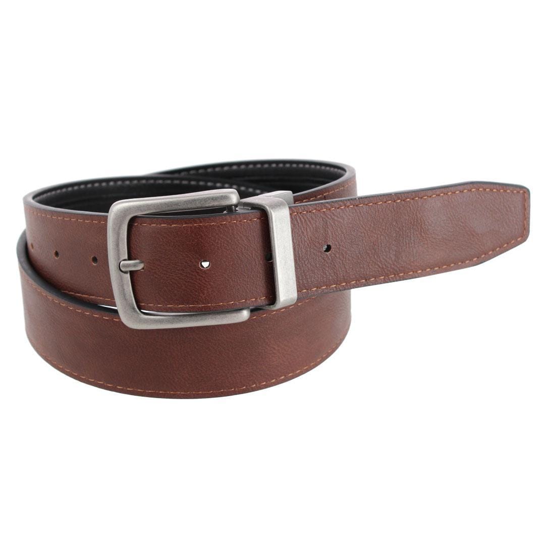 Realtree Men's 35mm Cut Edge Reversible Belt with Shot Gun Shell Buckle - Black/Brown