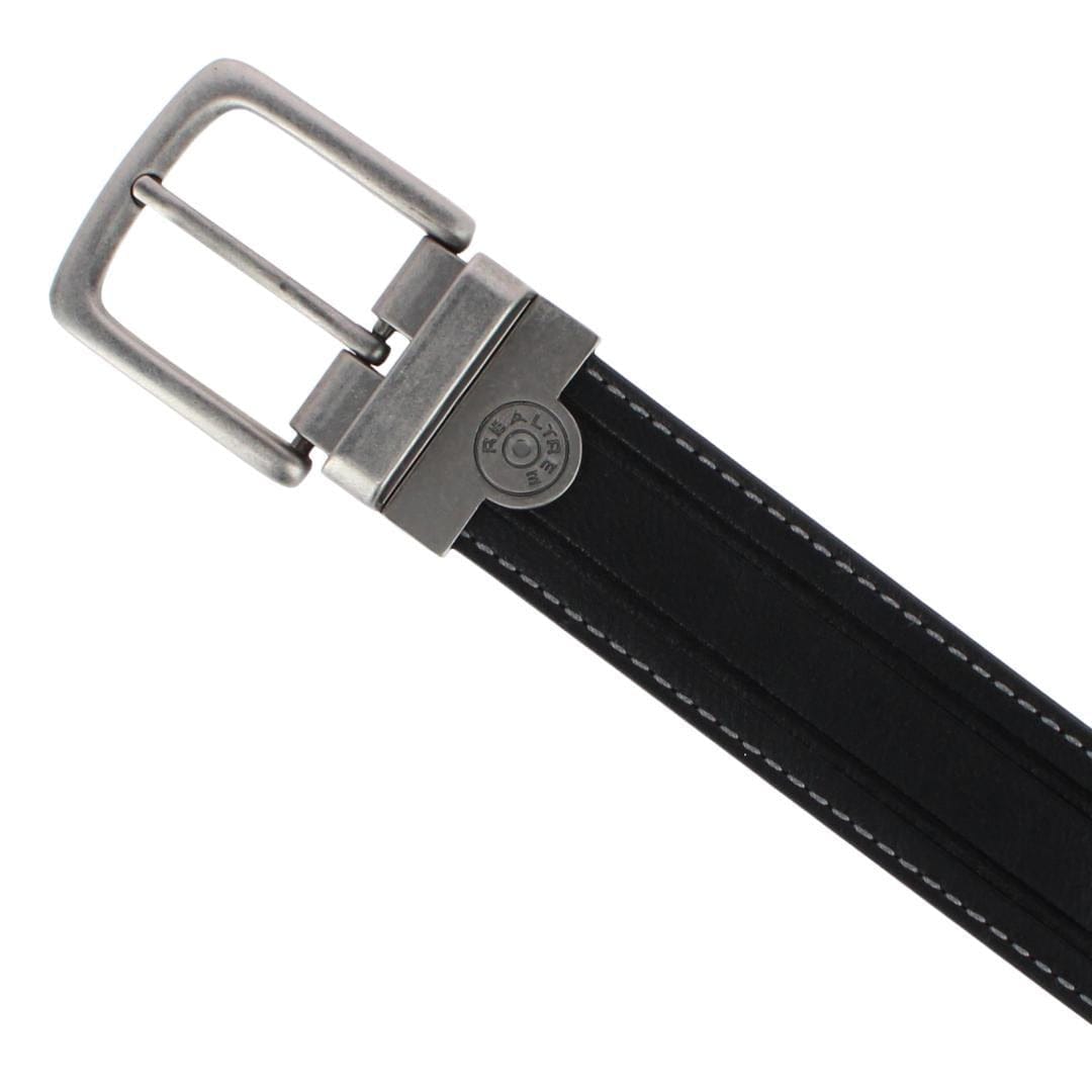 Realtree Men's 35mm Cut Edge Reversible Belt with Shot Gun Shell Buckle - Black/Brown