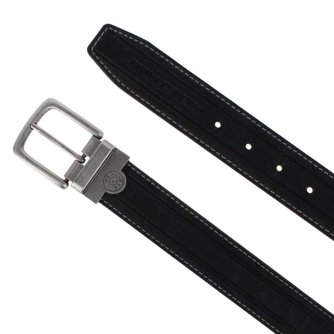 Realtree Men's 35mm Cut Edge Reversible Belt with Shot Gun Shell Buckle - Black/Brown