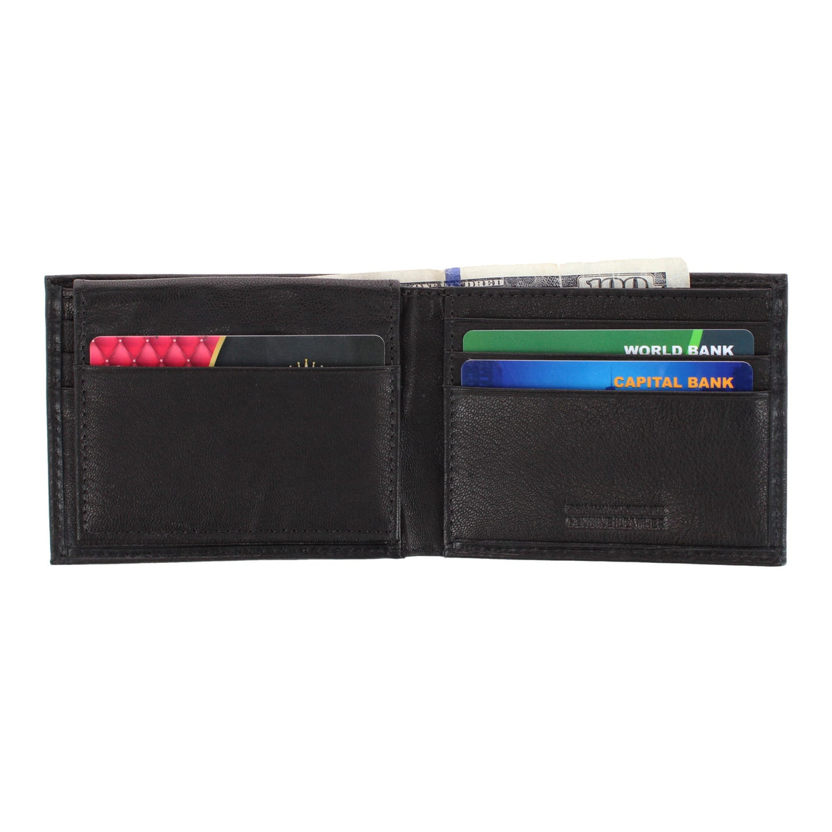 SuperBilt Work Wear Men's Built Tough Leather Bifold Wallet - Black
