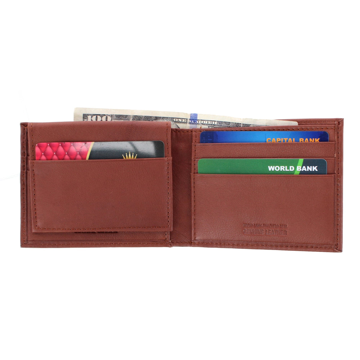 SuperBilt Work Wear Men's Built Tough Leather Bifold Wallet - Cognac