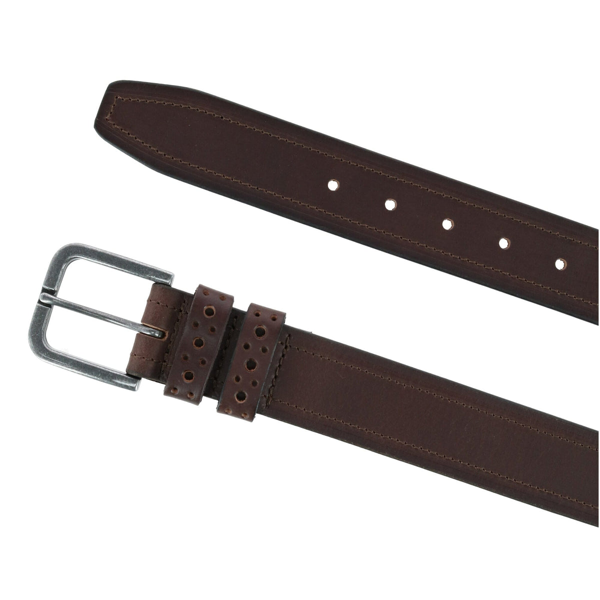 Tallia Men's Perforated Keeper Belt - Brown